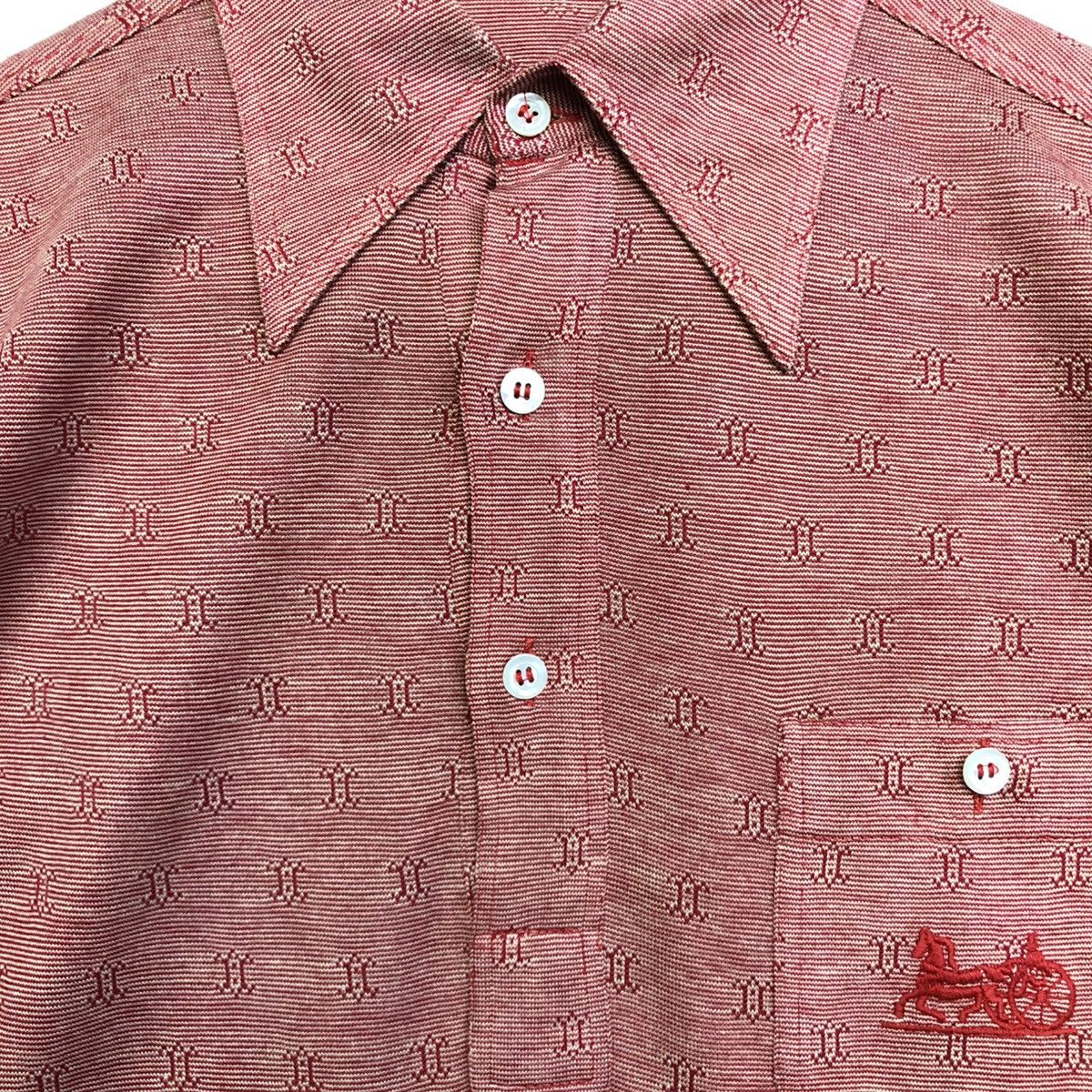Celine Vintage CELINE Paris Monogram Retro Design Polo Shirt Size US S / EU 44-46 / 1 - 4 Thumbnail