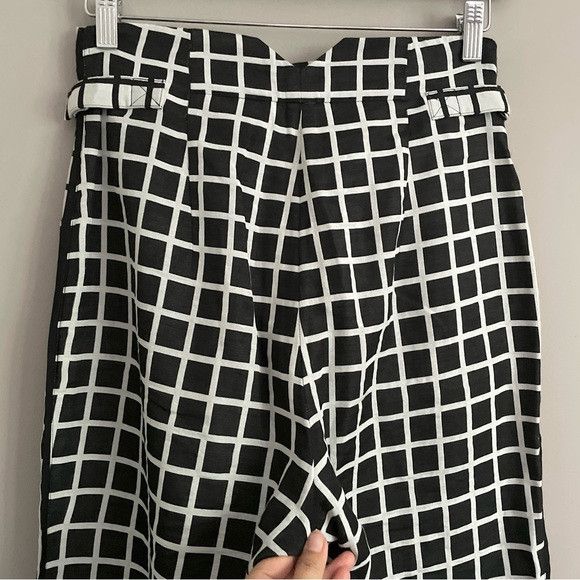Designer Kaelen NYC Black White Grid Pattern Cropped Pants - 4 Size 27" / US 4 / IT 40 - 11 Thumbnail