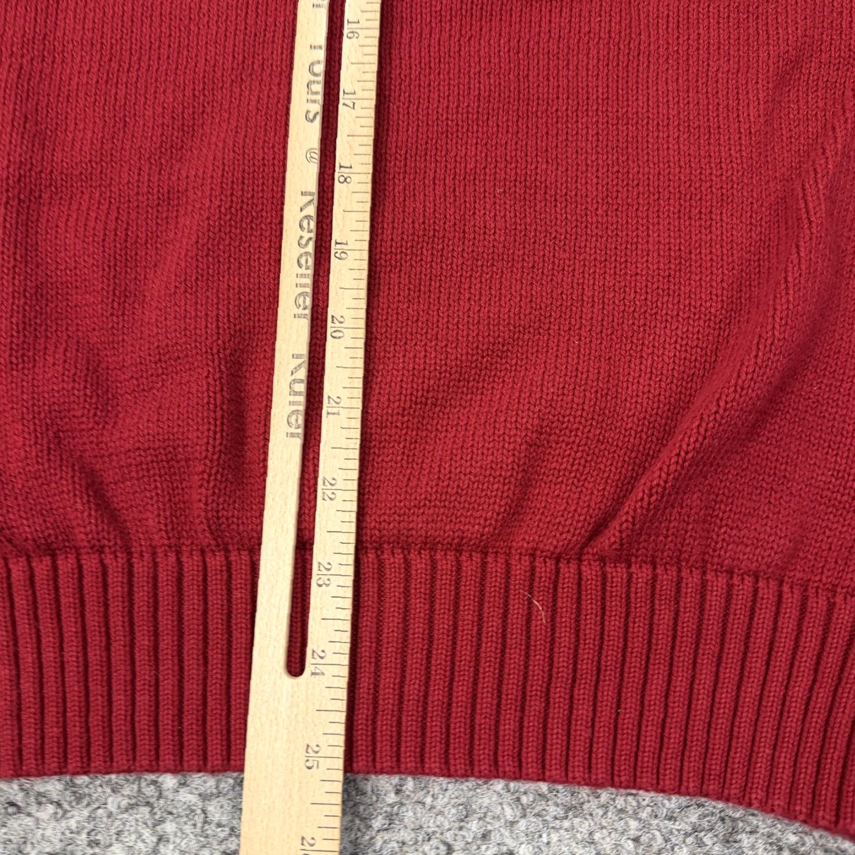 Oscar De La Renta Oscar de la Renta Sweater Mens M Red Windowpane Cable Knit Crewneck Cotton Size US M / EU 48-50 / 2 - 6 Thumbnail