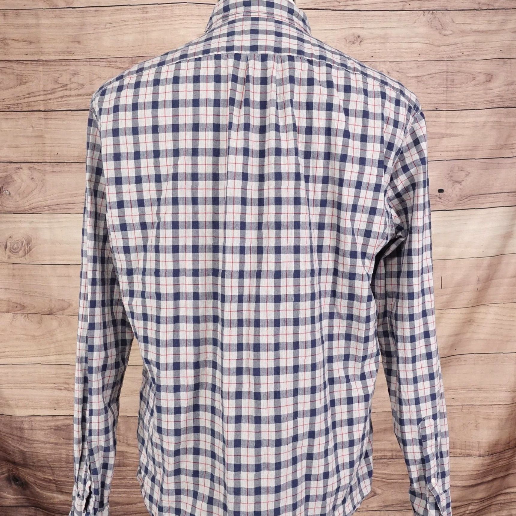 J.Crew VINTAGE J.CREW Shirt Men Large Blue Red Gray Plaid Button-Down Slim Secret Wash Stretch Adult Large Blue Plaid 90s or 2000s? Size US L / EU 52-54 / 3 - 4 Thumbnail