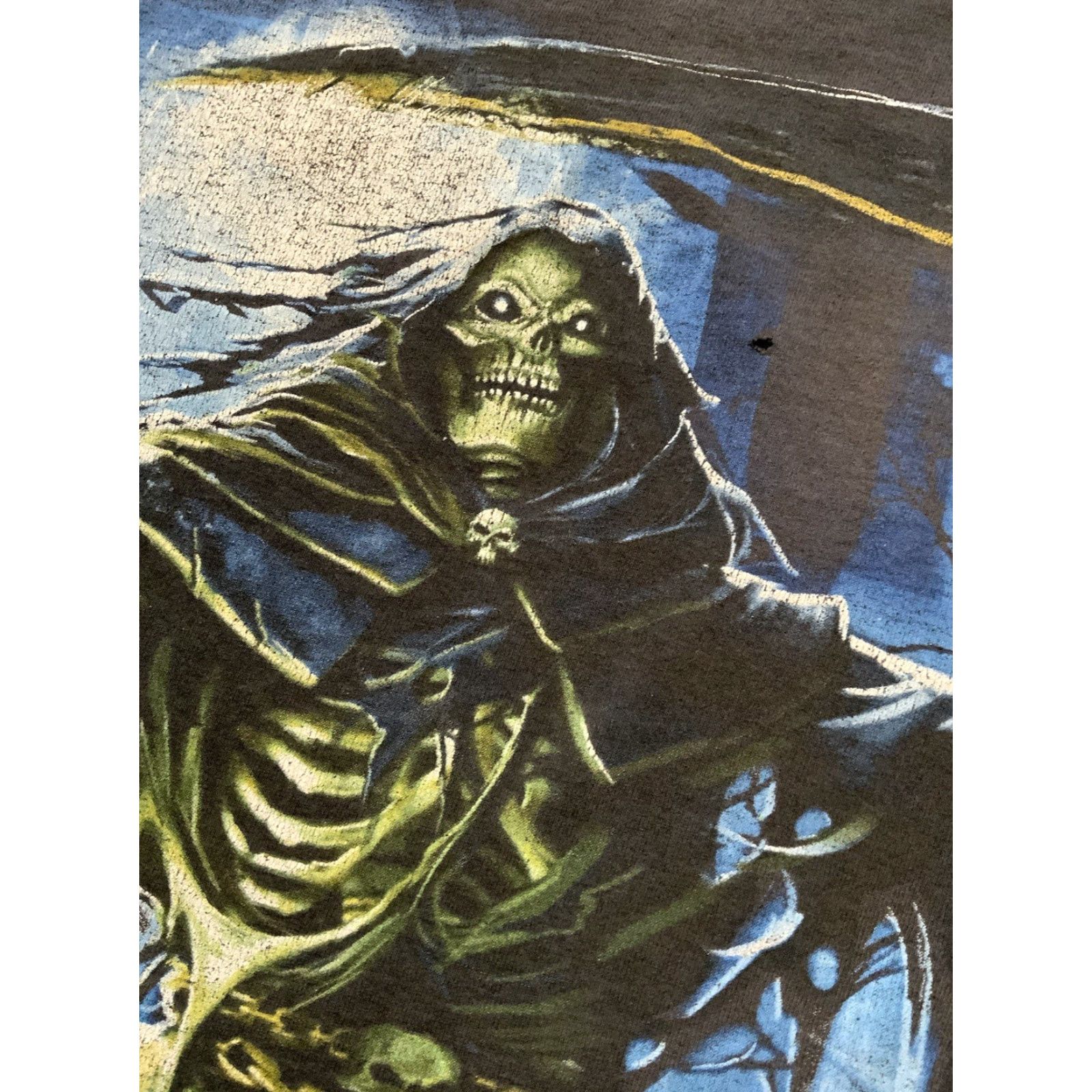 Vintage VINTAGE Alstyle T-Shirt 2XL Men Black Grim Reaper Death Skull Skeleton Grunge Goth Horror Lantern Scythe Graphic S/S Size US XXL / EU 58 / 5 - 7 Thumbnail