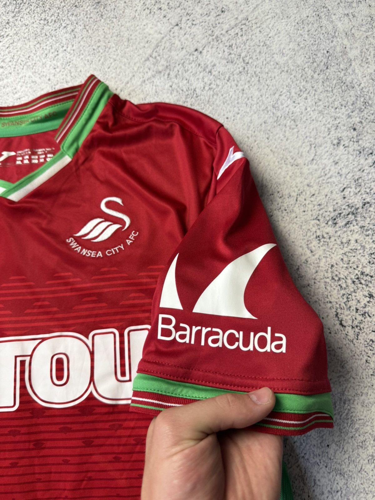 Vintage Mens FC SWANSEA CITY #7 Britton 2017 SOCCER FOOTBALL JERSEY Size US XL / EU 56 / 4 - 14 Thumbnail