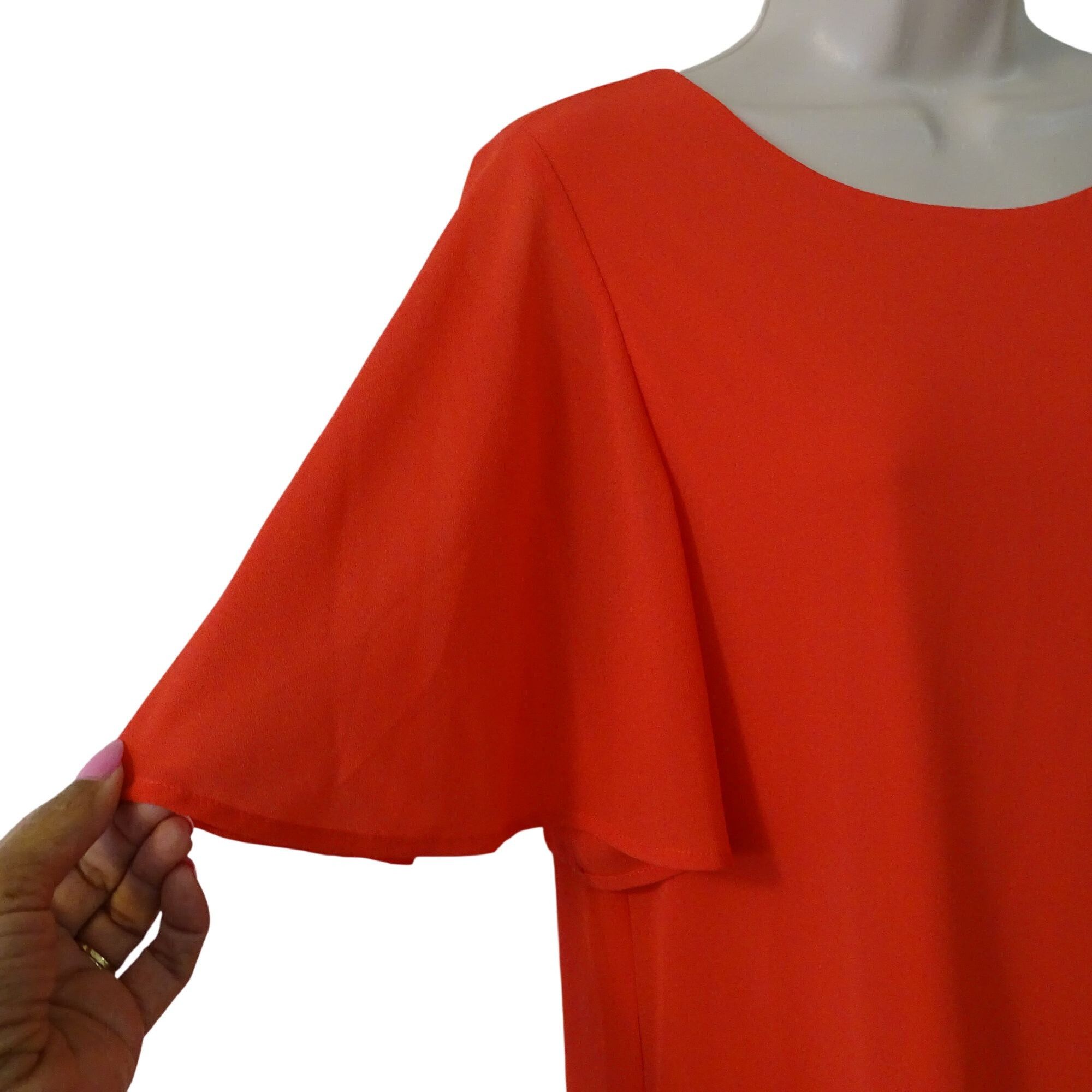 Other Ya Los Angeles Orange Flutter Sleeve Shift Dress Size L Size L / US 10 / IT 46 - 4 Thumbnail