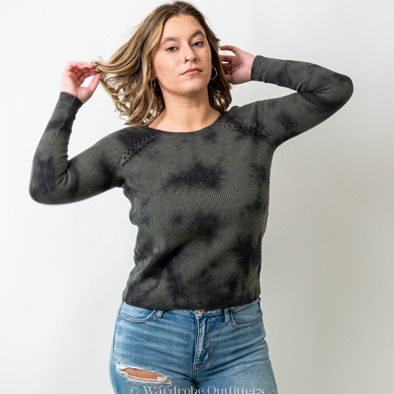 American Eagle Outfitters AEO Ribbed Tie Dye Long Sleeve Sweater Size S / US 4 / IT 40 - 4 Thumbnail