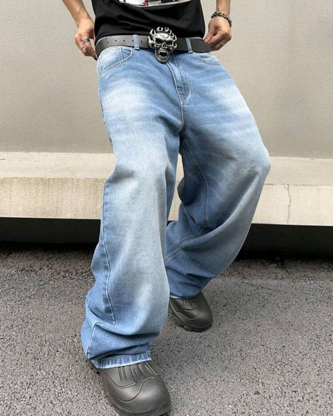 Japanese Brand × Jean Solid Color Simple Style Baggy Jeans Daily Size US 30 / EU 46 - 4 Thumbnail