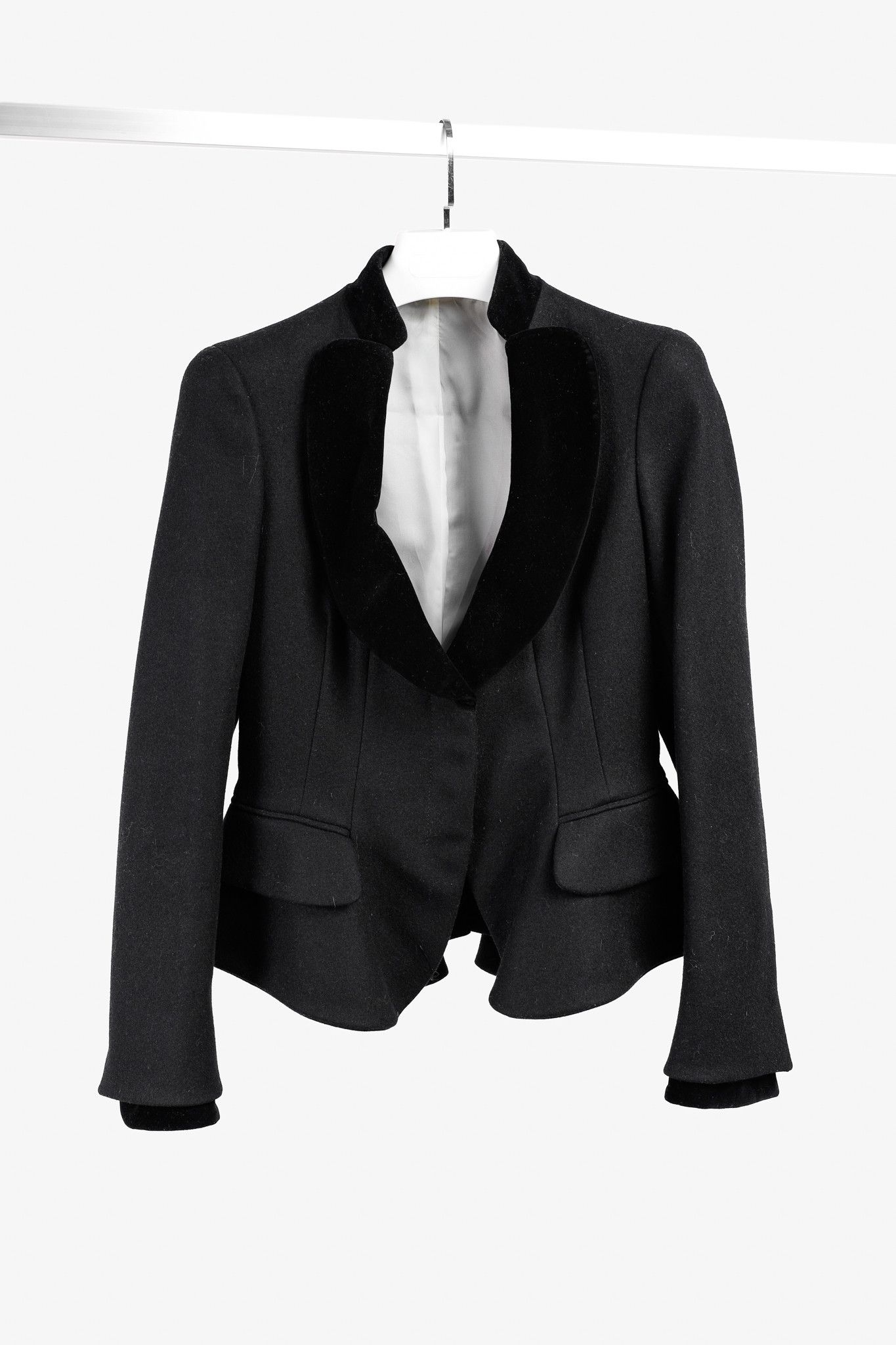 Alexander McQueen PF/12 Wool & Cashmere Velvet Peplum Blazer