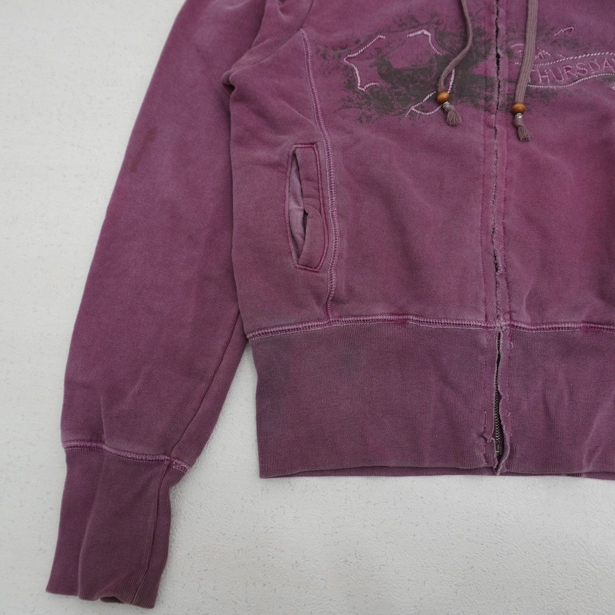 Japanese Brand 90s Japanese Distressed Hoodie Bead Drawstring lgb style Size US M / EU 48-50 / 2 - 4 Thumbnail