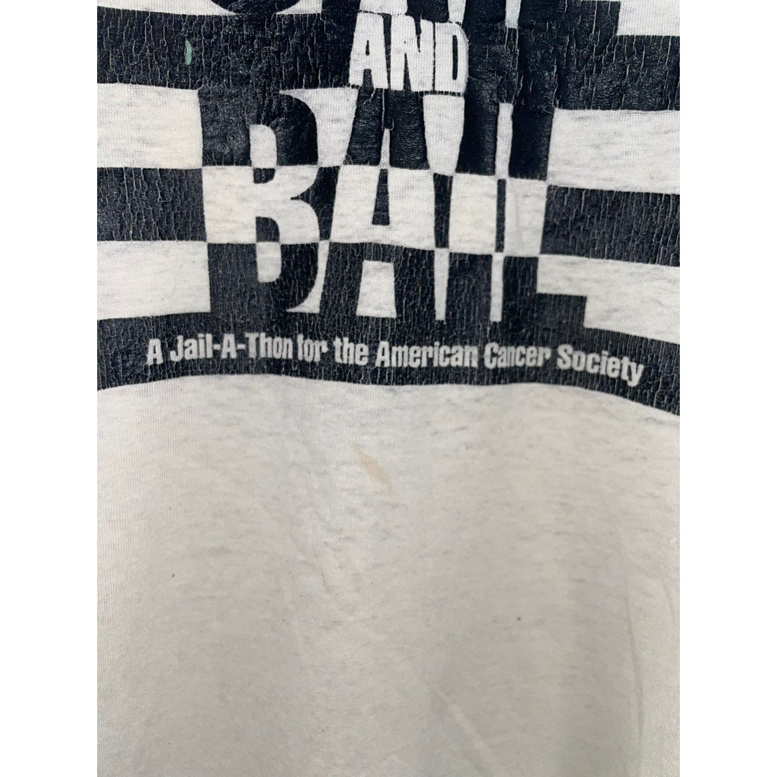 Hanes Vintage Jail Shirt Bail Jail-A-Thon Graphic Tee 90s XL Size US XL / EU 56 / 4 - 4 Thumbnail