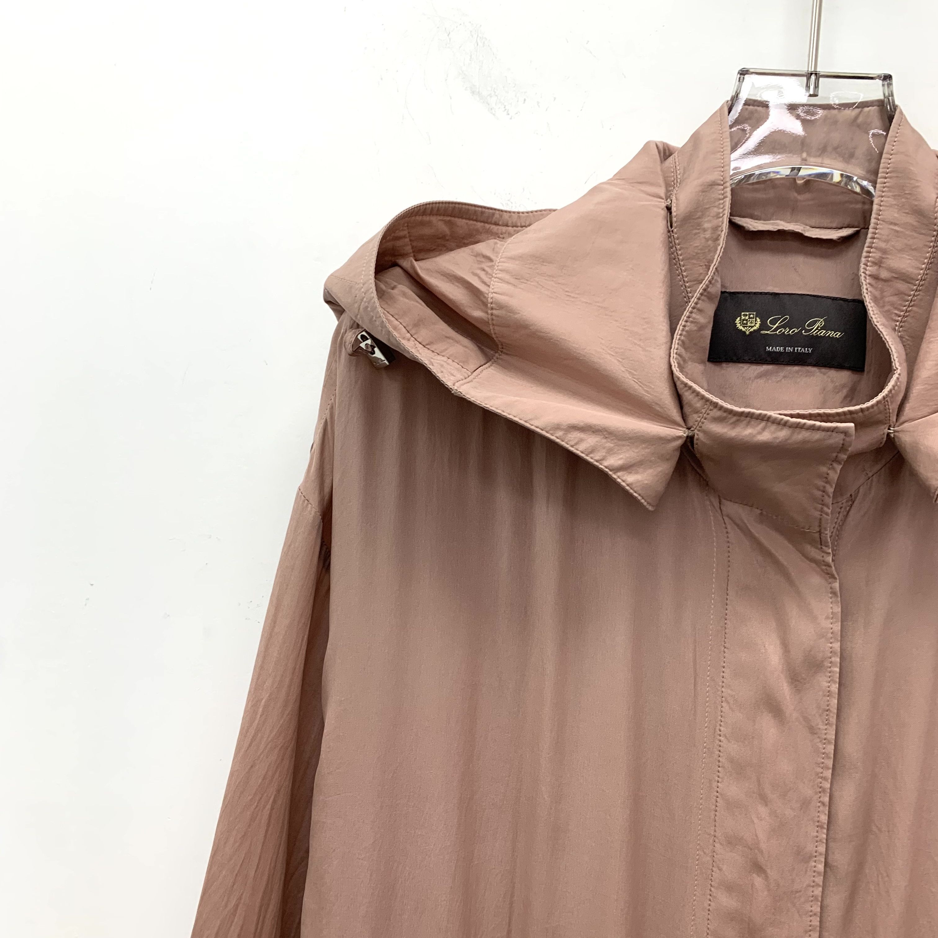 Loro Piana Loro Piana pink silk hooded long-sleeve trench coat Size S / US 4 / IT 40 - 6 Thumbnail