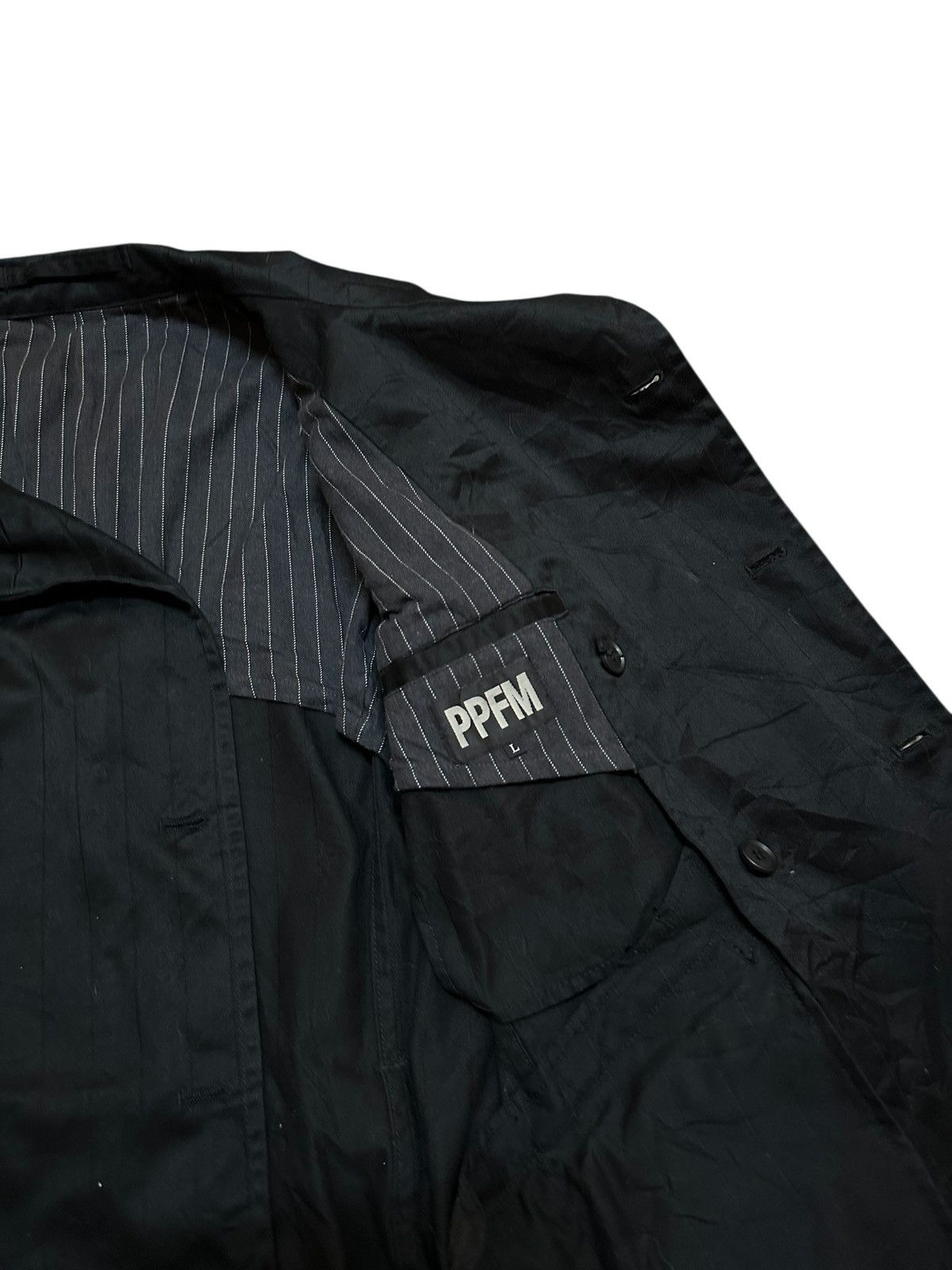 Seditionaries PPFM Black Belted Military Peacoat Jacket Double Breasted Size L / US 10 / IT 46 - 8 Thumbnail