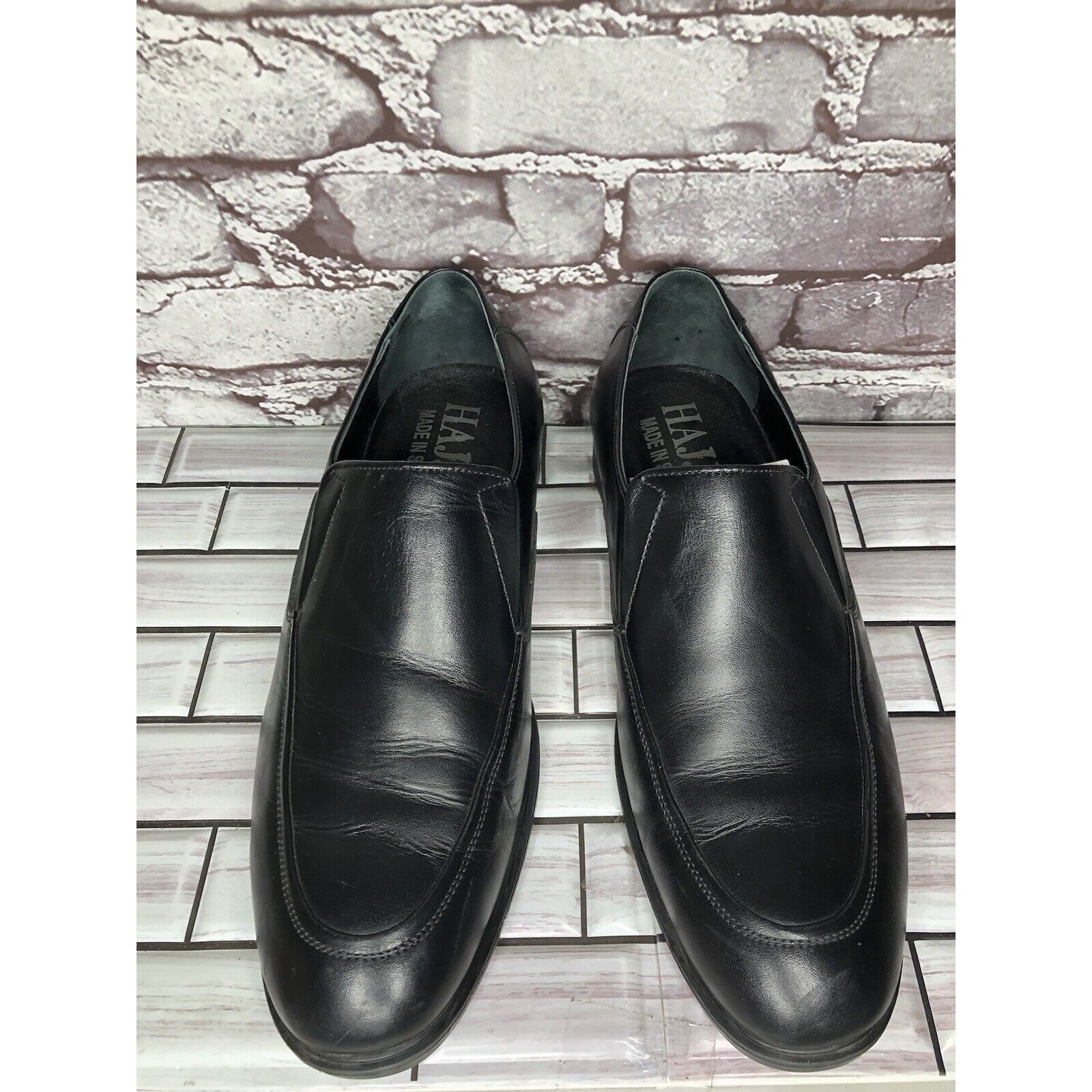 Other HAJJO Black Leather Slip On Casual Dress Loafers Work Shoes Size US 9 / EU 42 - 2 Thumbnail