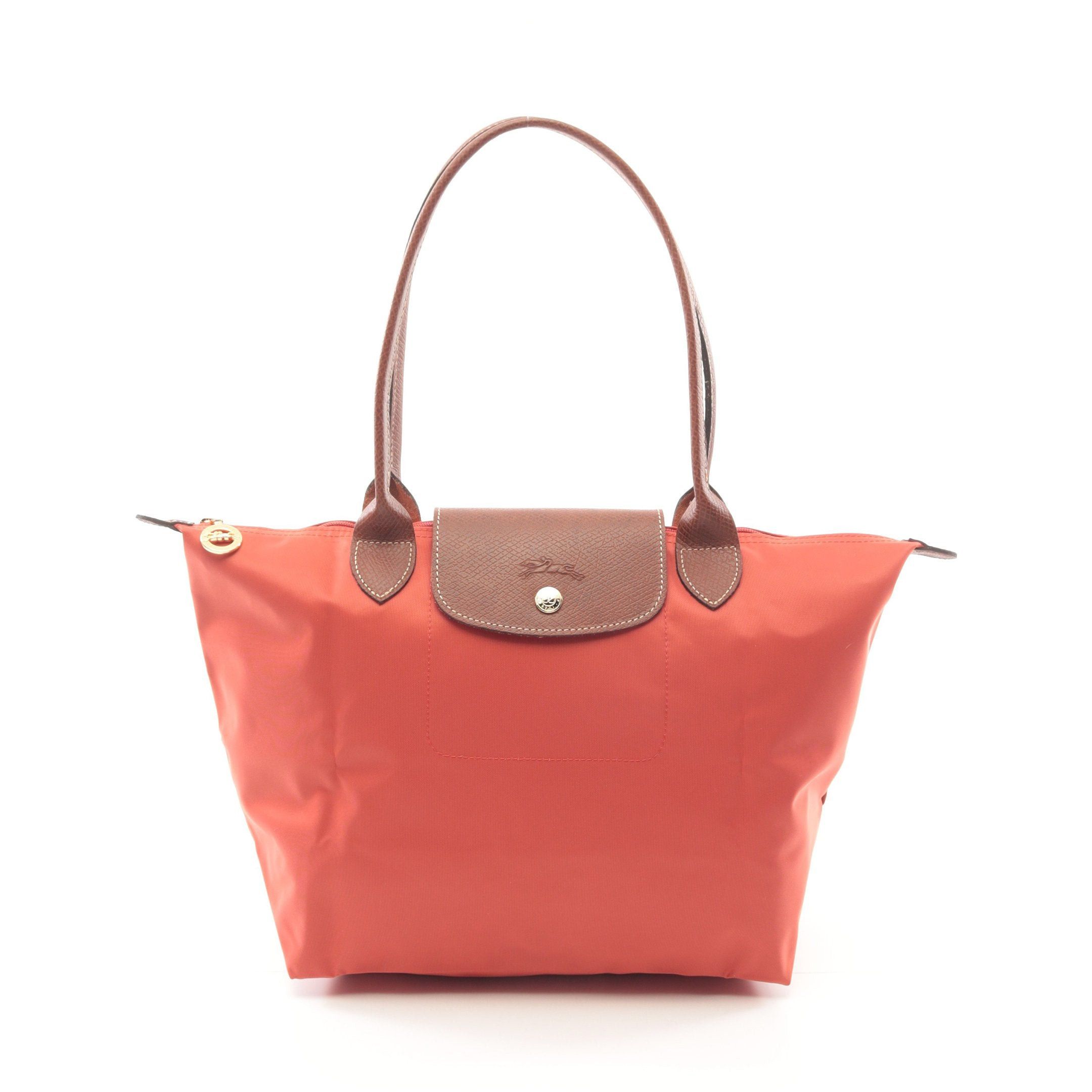 Longchamp Longchamp Le Pliage Original M Preage Shoulder Bag Tote Nylon Leather Orange Brown Size ONE SIZE - 1 Thumbnail