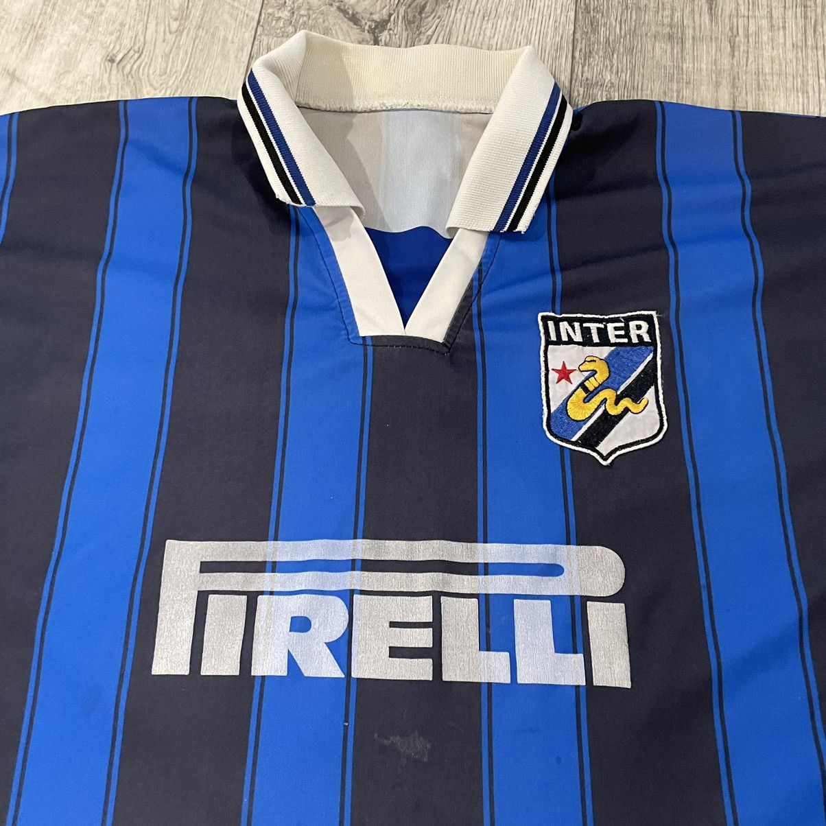 Pirelli × Vintage Vintage 90s Marco Materazzi Inter Milan Pirelli Home Jersey Size US XL / EU 56 / 4 - 2 Thumbnail