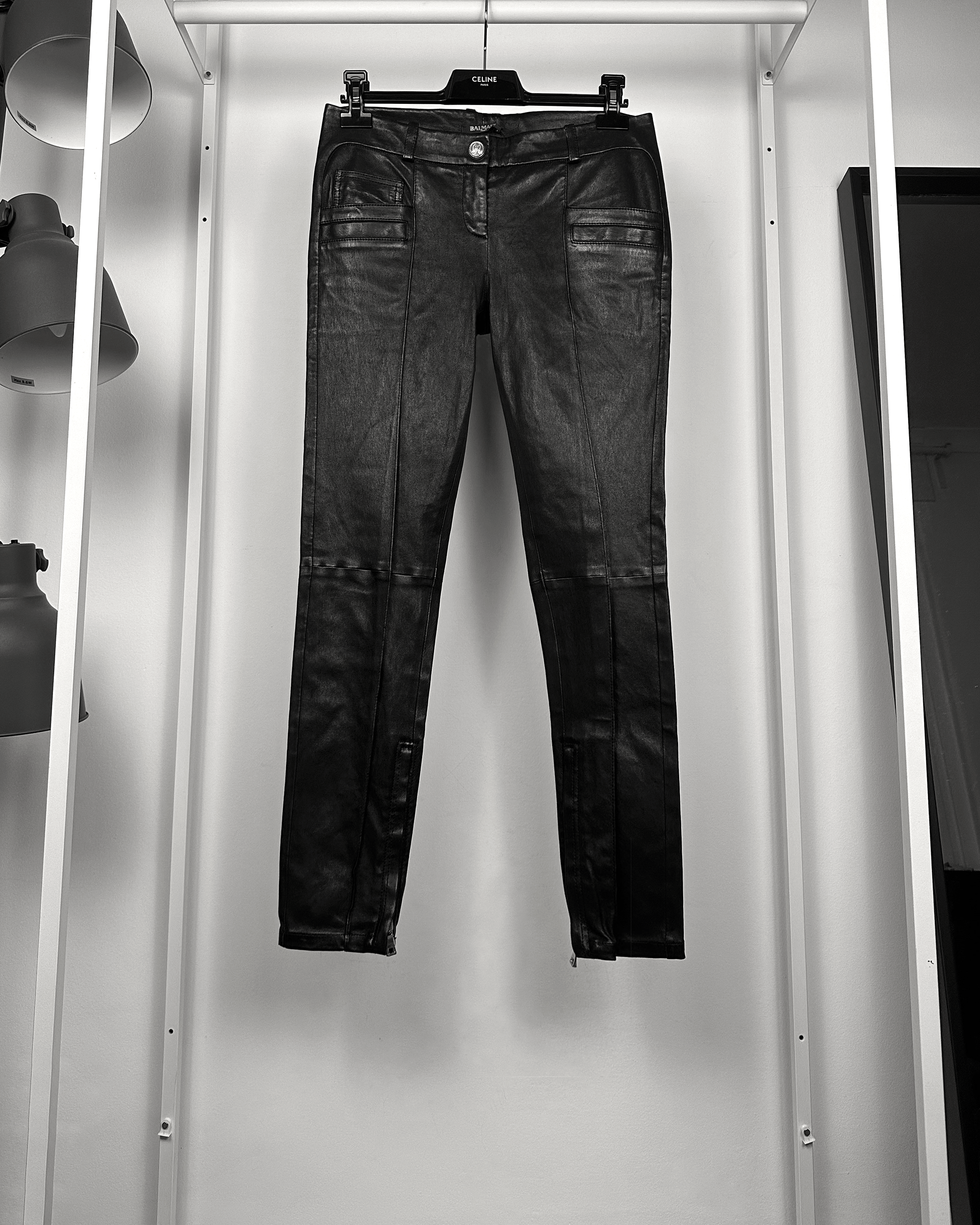 Balmain Balmain Christophe Decarnin Leather Biker Pants Size US 28 / EU 44 - 1 Thumbnail