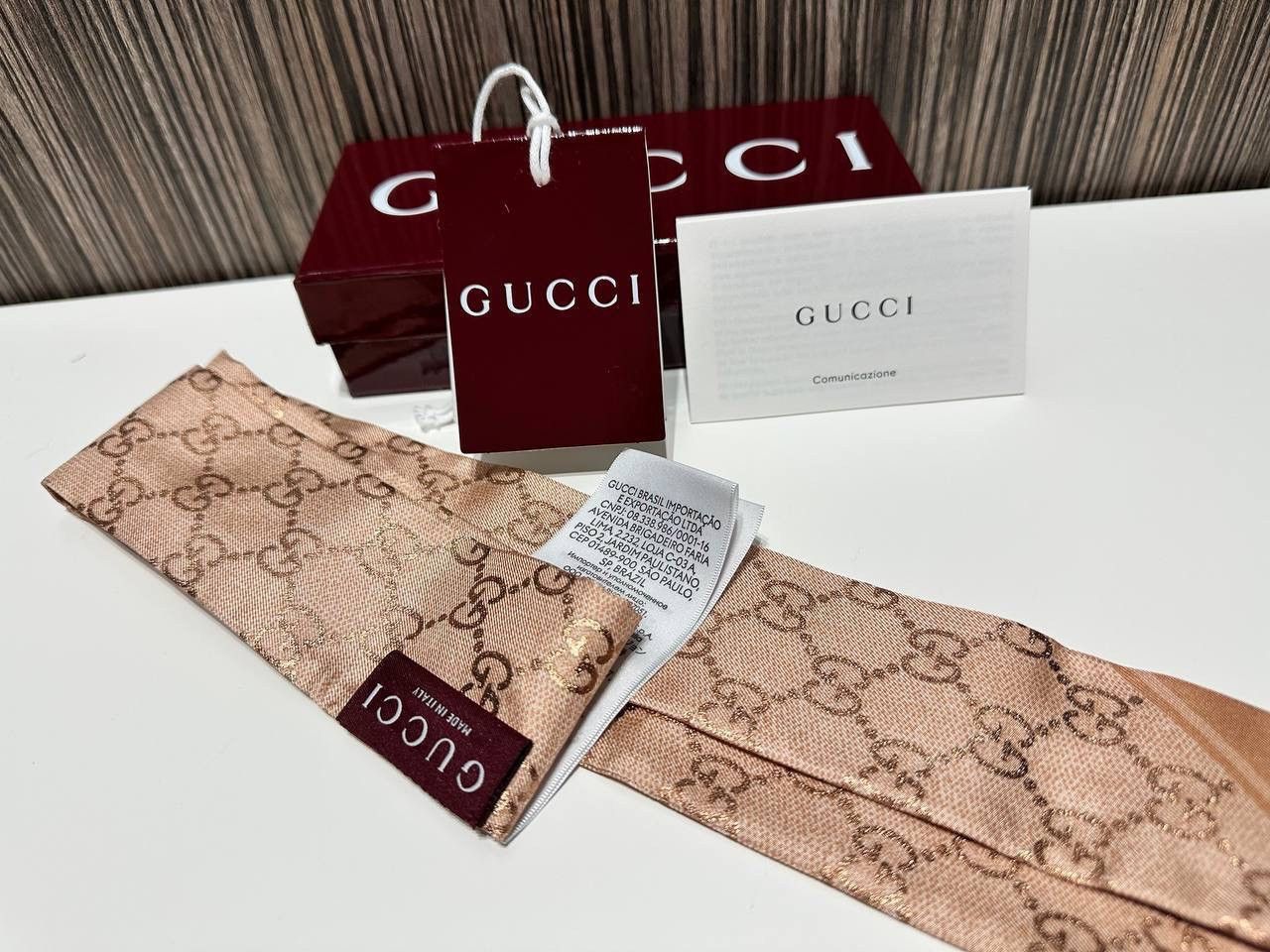 Gucci Gucci Silk Scarf Bandeau Monogram GG Pink New 100% Auth Size ONE SIZE - 3 Thumbnail