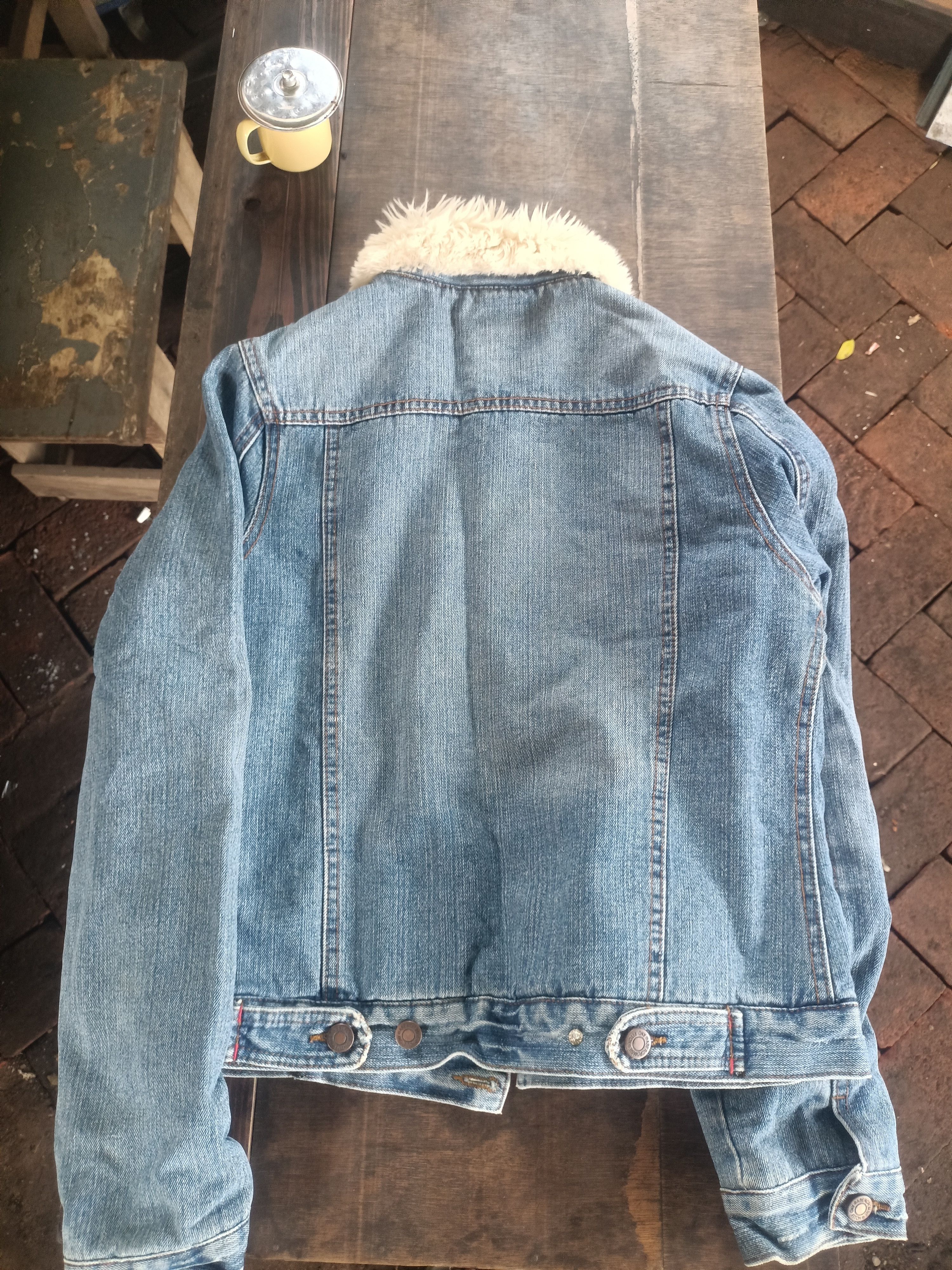 Abercrombie & Fitch Y2K Abercrombie & Fitch Sherpa Lined Denim Trucker Jacket Size S / US 4 / IT 40 - 7 Thumbnail