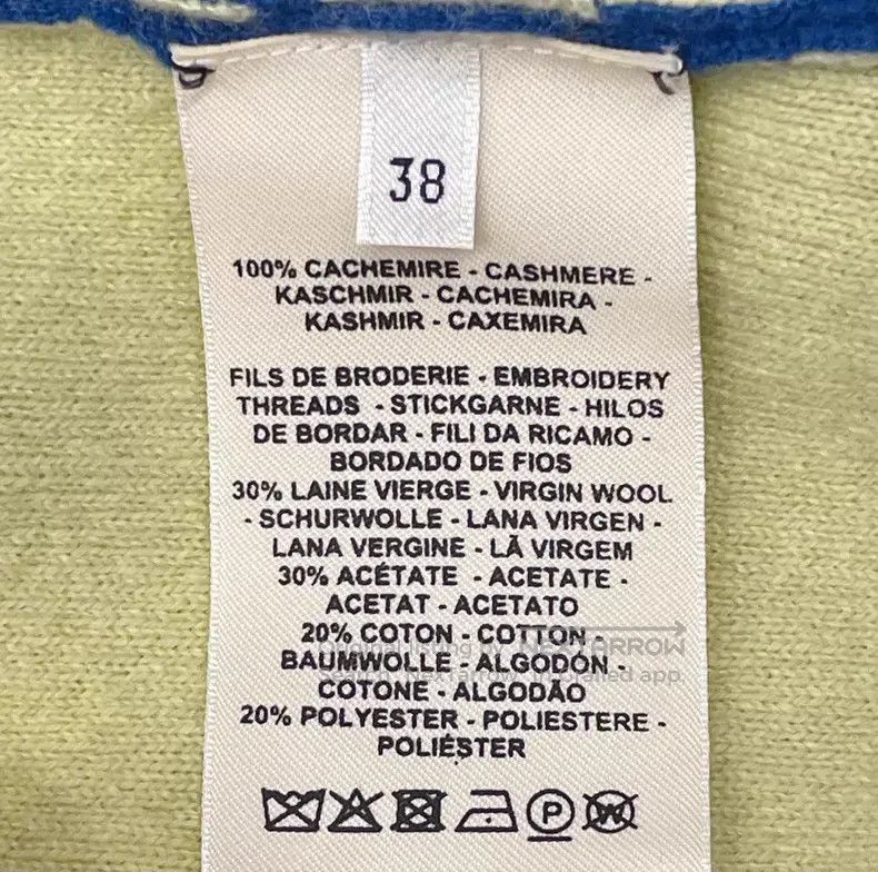 Hermes Hermes Blue Floral Embroidered, Knit, 100% Cashmere Blend Size XS / US 0-2 / IT 36-38 - 5 Thumbnail