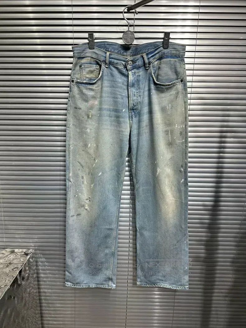 Acne Studios Acne Studios Light blue yellow mud water-washed distressed Size US 32 / EU 48 - 1 Thumbnail