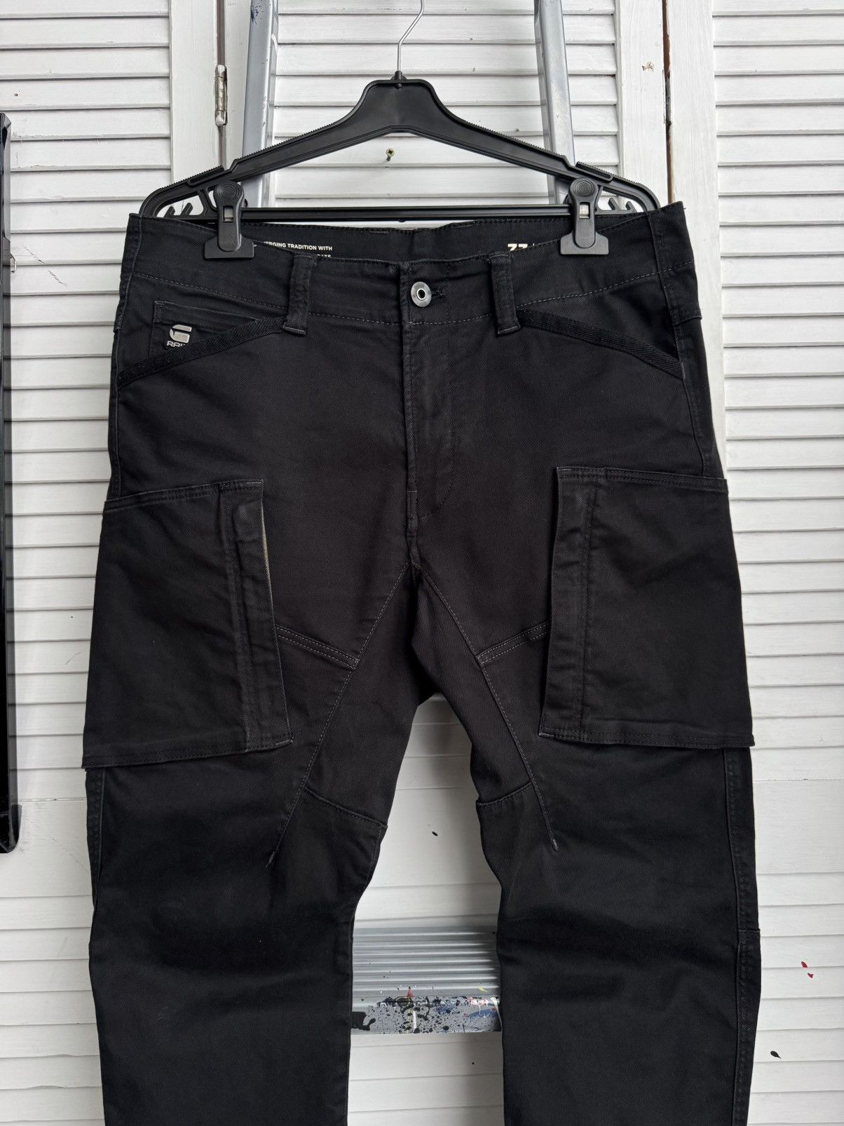 G-Star G-Star RAW 3D Skinny Cargo Black Pants 33x30 Size US 33 - 4 Thumbnail