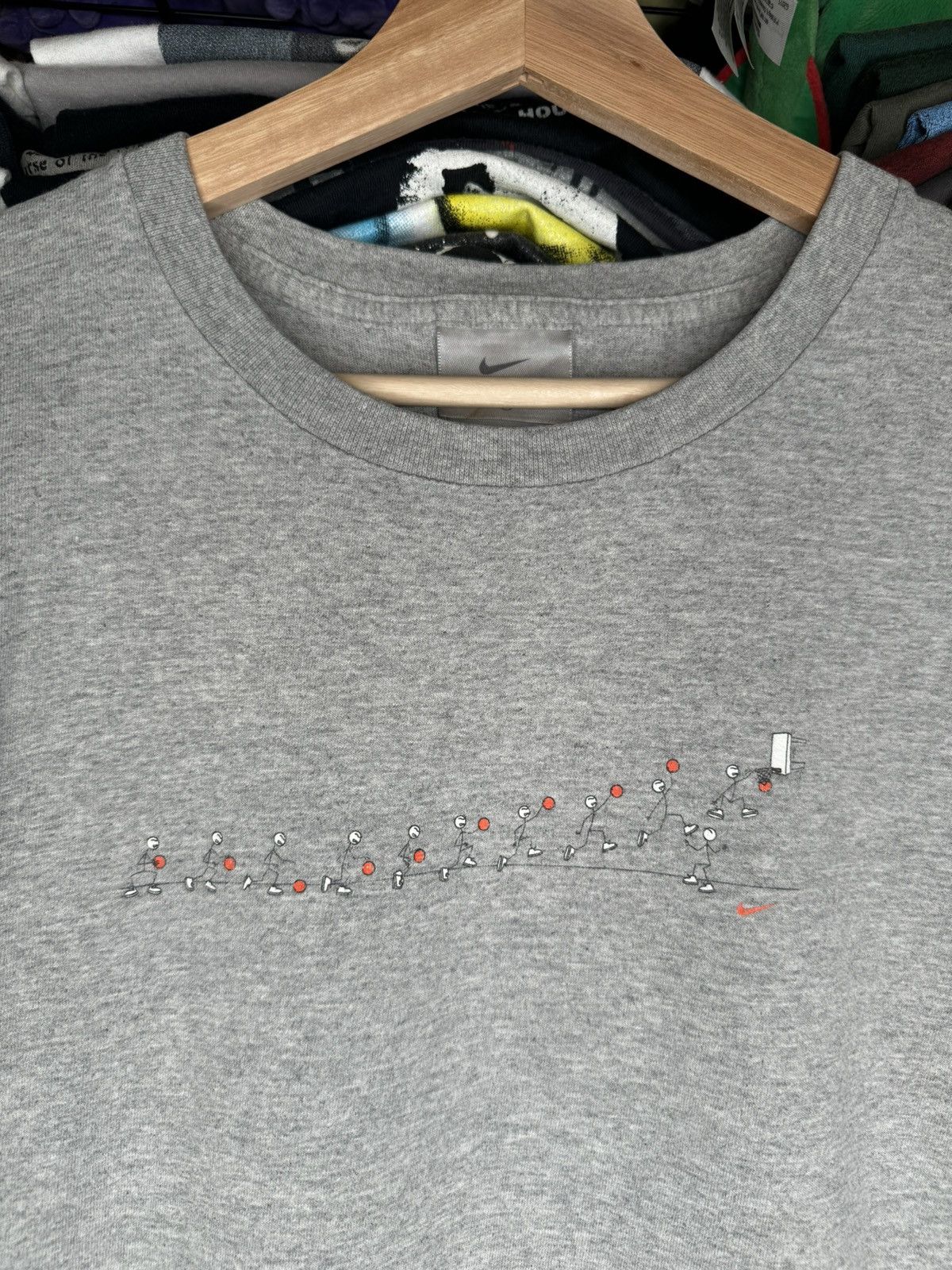 Nike × Vintage Vintage Nike Basketball Stick Figure Sketch Large Tee Size US L / EU 52-54 / 3 - 4 Thumbnail