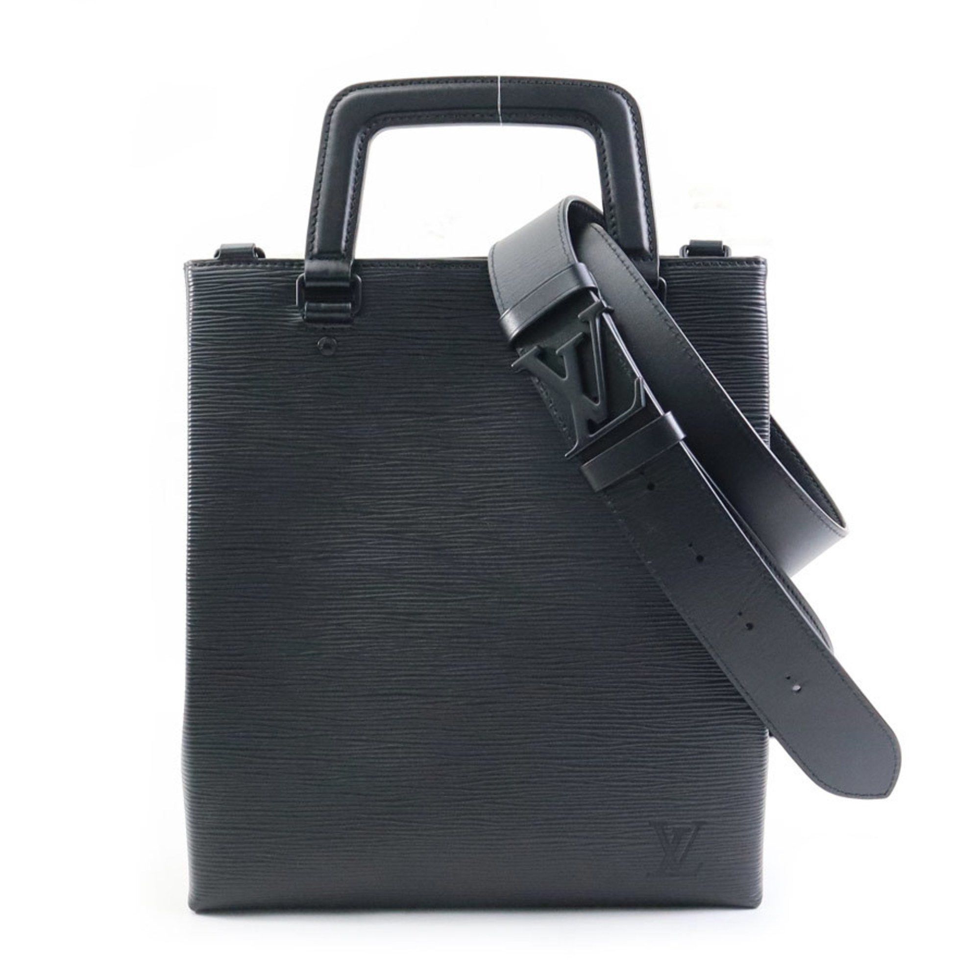Louis Vuitton Louis Vuitton Handbag Shoulder Bag Epi Sac Plat Fold Leather Noir Men's Women's 90107g Size ONE SIZE - 1 Thumbnail