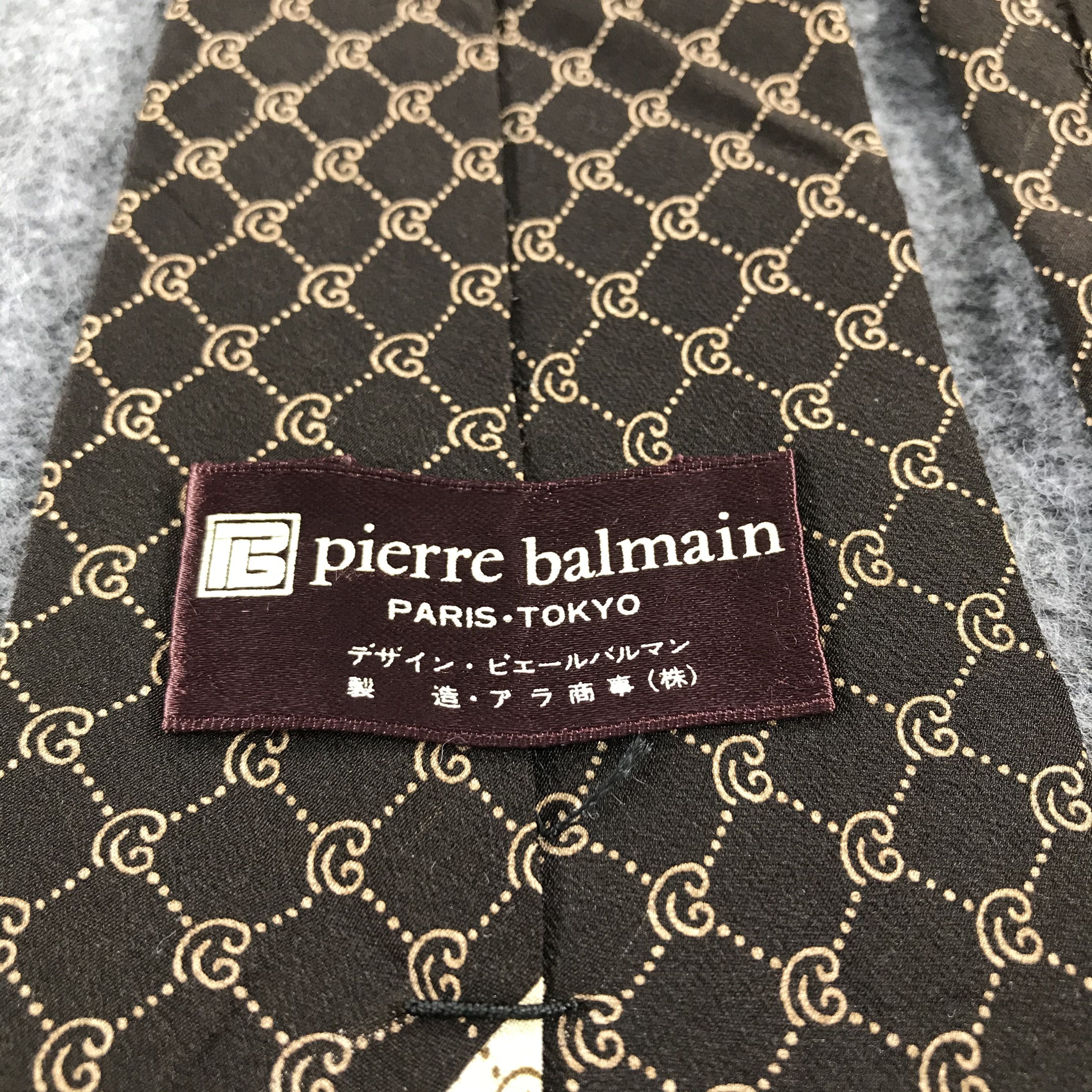 Pierre Balmain × Vintage Vintage Pierre Balmain Monogram Silk Neck Ties T25 Size ONE SIZE - 4 Thumbnail