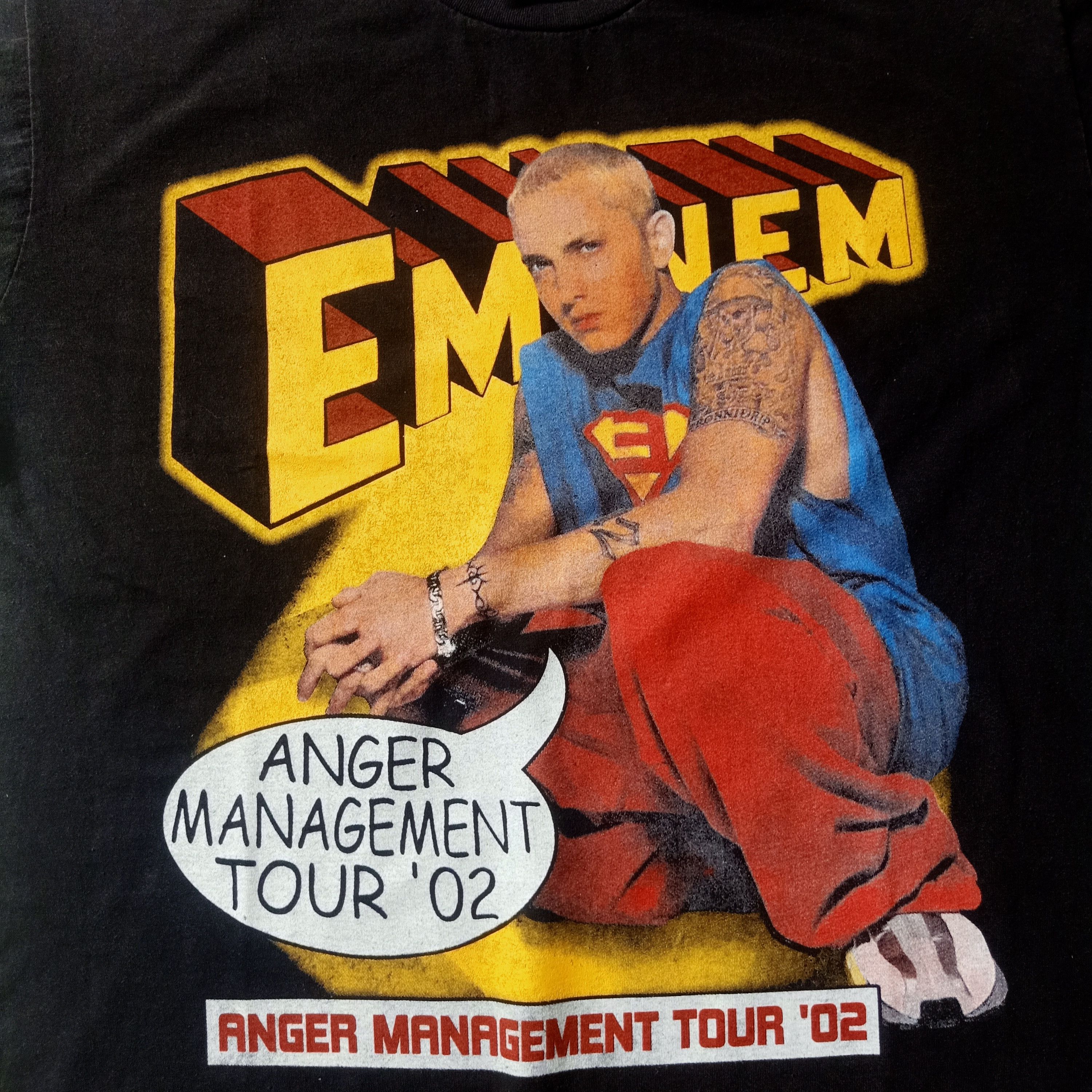 image of Band Tees x Rap Tees Em X Anger Management Tour X Rap Tees X Fans Made in Faded Black (Size XL)