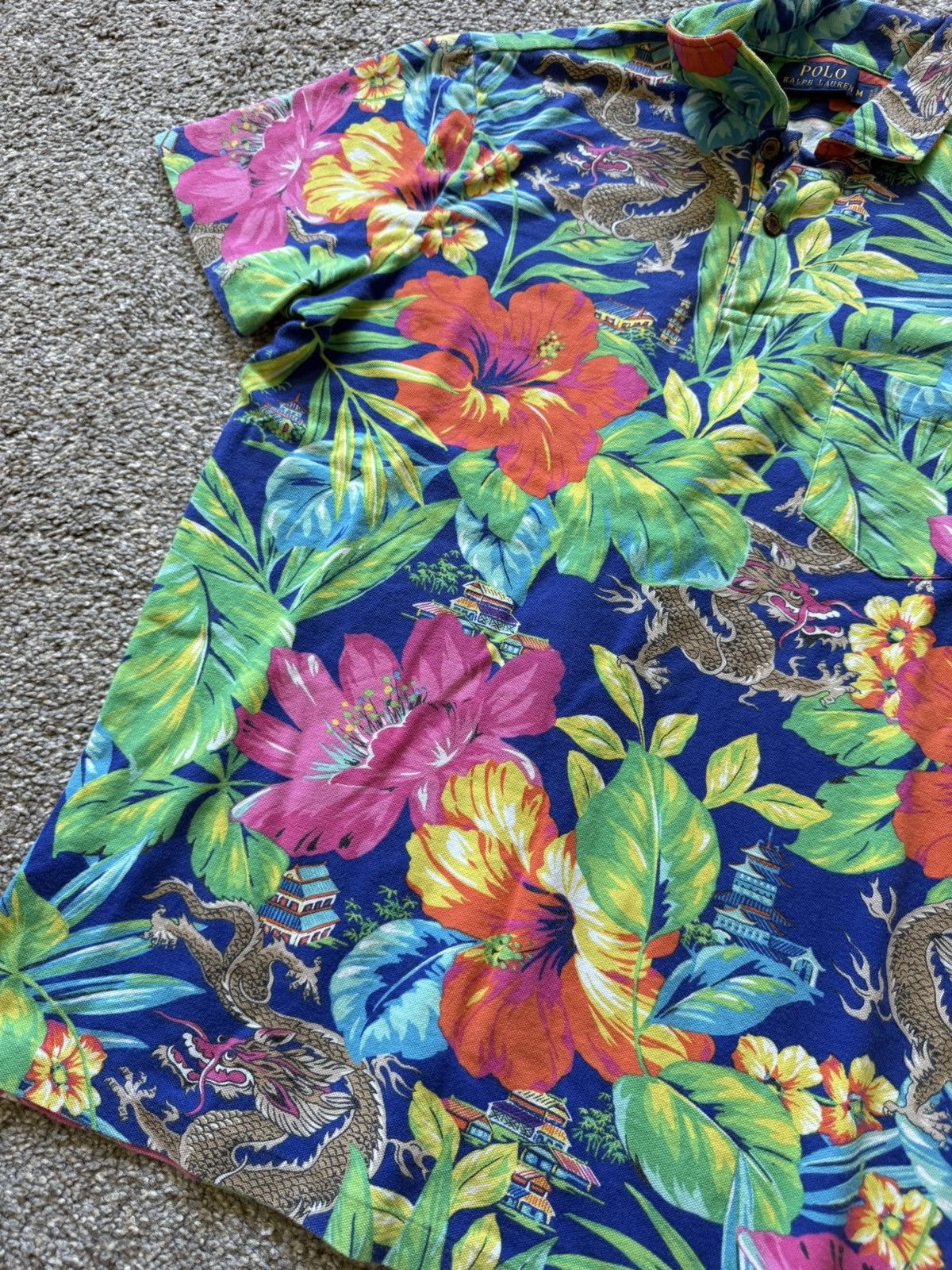 Polo Ralph Lauren Polo Ralph Lauren Hawaiian Dragon Print Polo Shirt Size US M / EU 48-50 / 2 - 4 Thumbnail