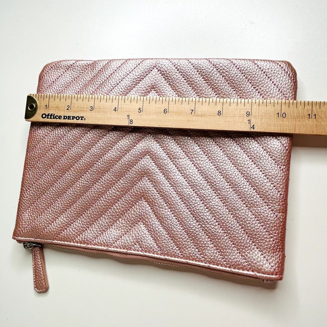 Other Chaviv by Violet Teriti Metallic Pink Clutch Chevron Purse Size ONE SIZE - 8 Thumbnail