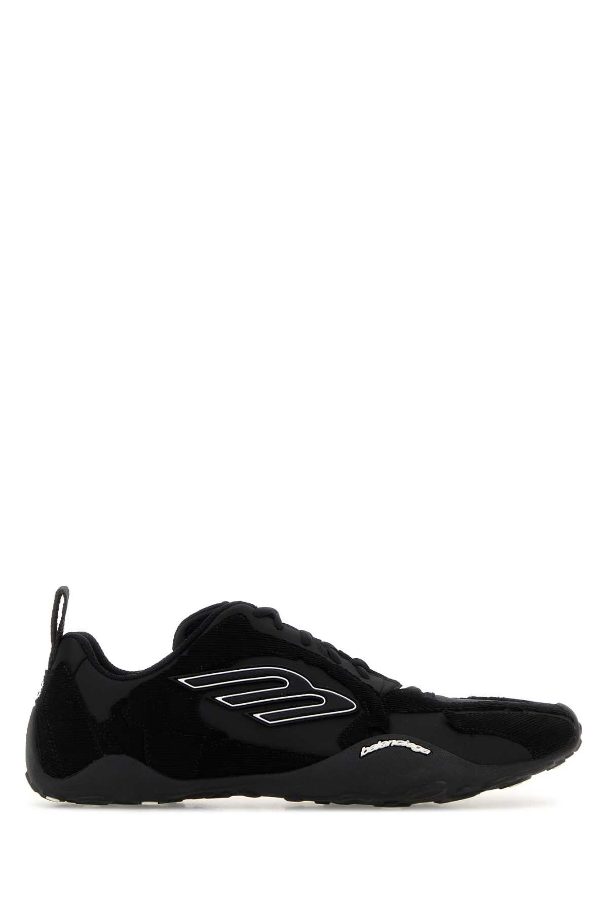 Balenciaga Black Canvas And Corduroy Monday Ultra Sneakers Size US 10 / EU 43 - 1 Thumbnail