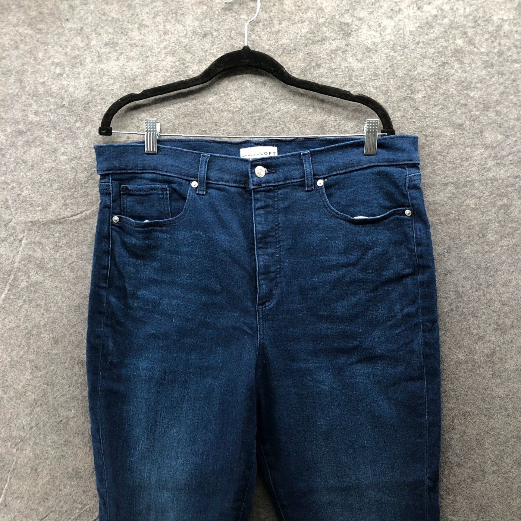 Loft LOFT Slim Flare Jeans Womens 33 Medium Blue High Rise Stretch Denim 5-Pocket Zipper Button Pocket Womens Pants Size 24" / US 00 / IT 34 - 7 Thumbnail