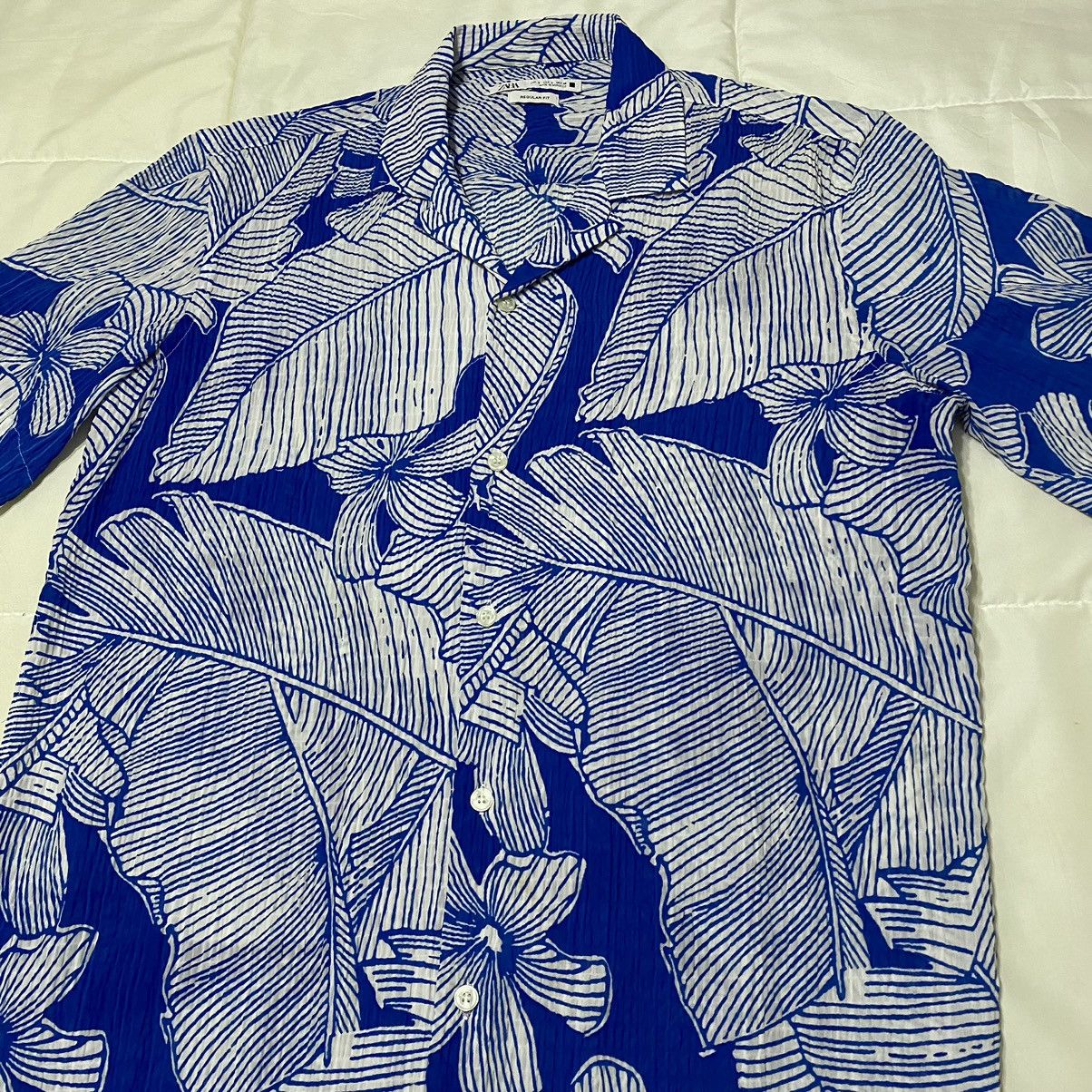 Zara Blue Zara Camp Collar Shirt Size US S / EU 44-46 / 1 - 3 Thumbnail