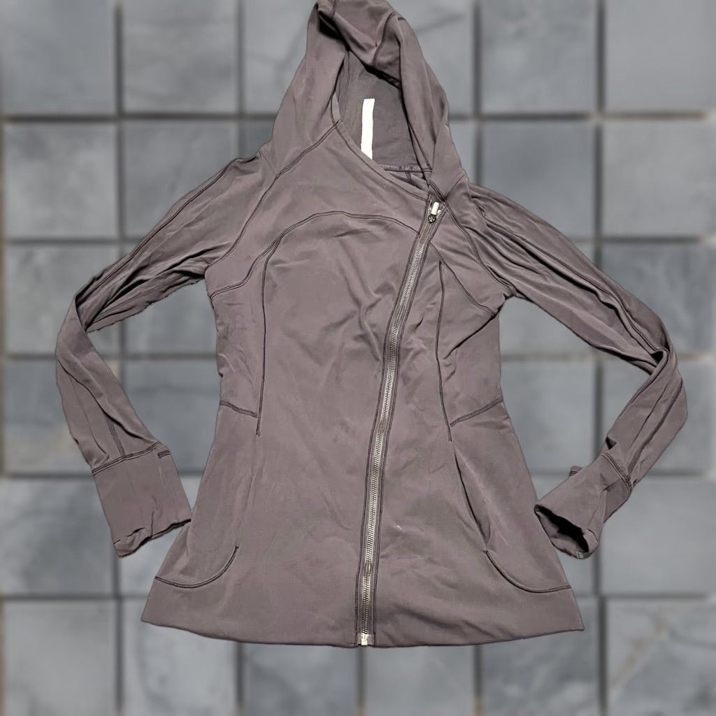 Lululemon Sweater Women 8 Gray Purple Every Journey Hoodie Office Workwear Track Jacket