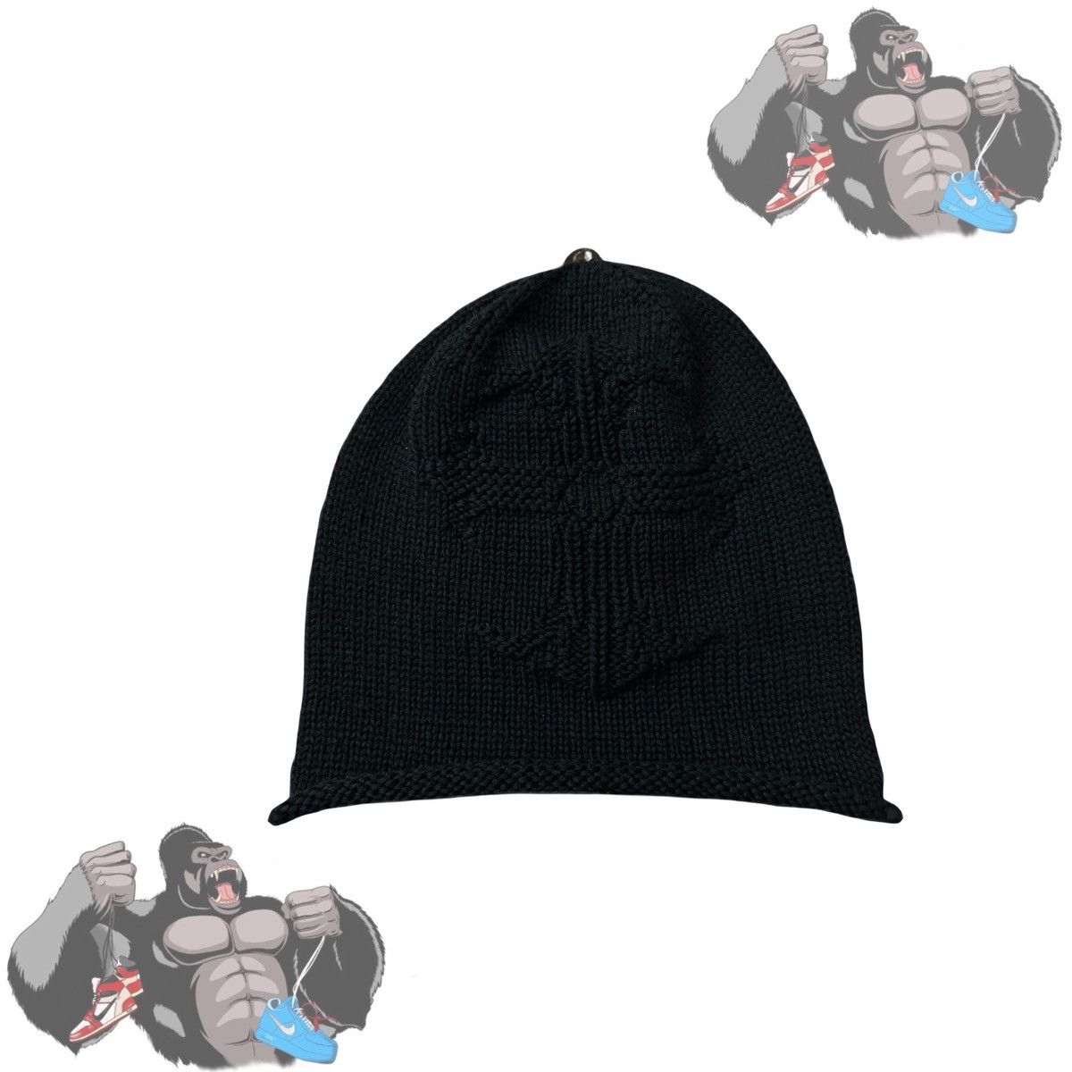 Chrome Hearts Chrome Hearts Cross Knit Stitched Cashmere Beanie Size ONE SIZE - 1 Thumbnail