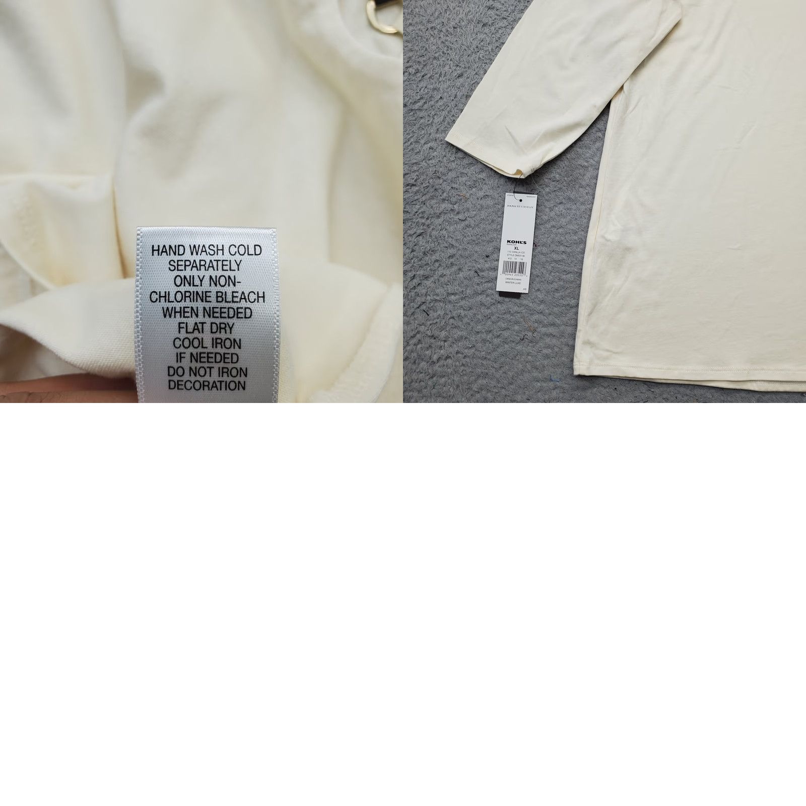 Vintage Dana Buchman Blouse Women XL Cream Long Sleeve Pullover Top Round Neck Casual Size XL / US 12-14 / IT 48-50 - 8 Thumbnail