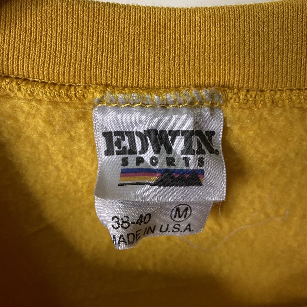 Edwin Vintage 1990s Edwin Yellow Blank Sweatshirt Size US M / EU 48-50 / 2 - 4 Thumbnail