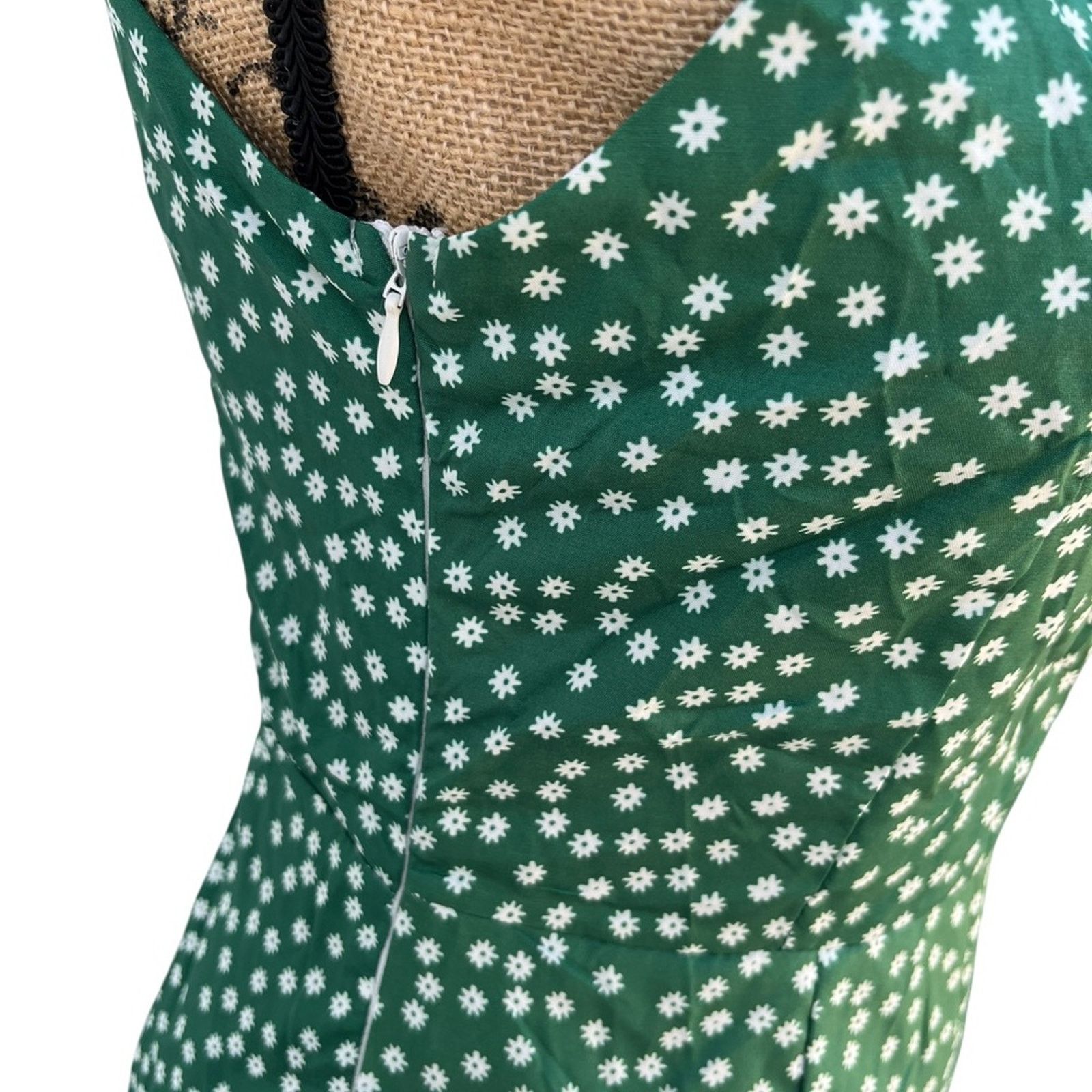 Other Green Polka Dot Dress Size S / US 4 / IT 40 - 3 Thumbnail