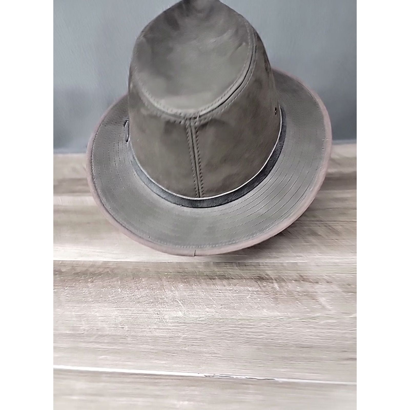 Vintage Henschel Hatquarters Leather Western Cowboy Hat Large L Black Men's USA Size ONE SIZE - 4 Thumbnail