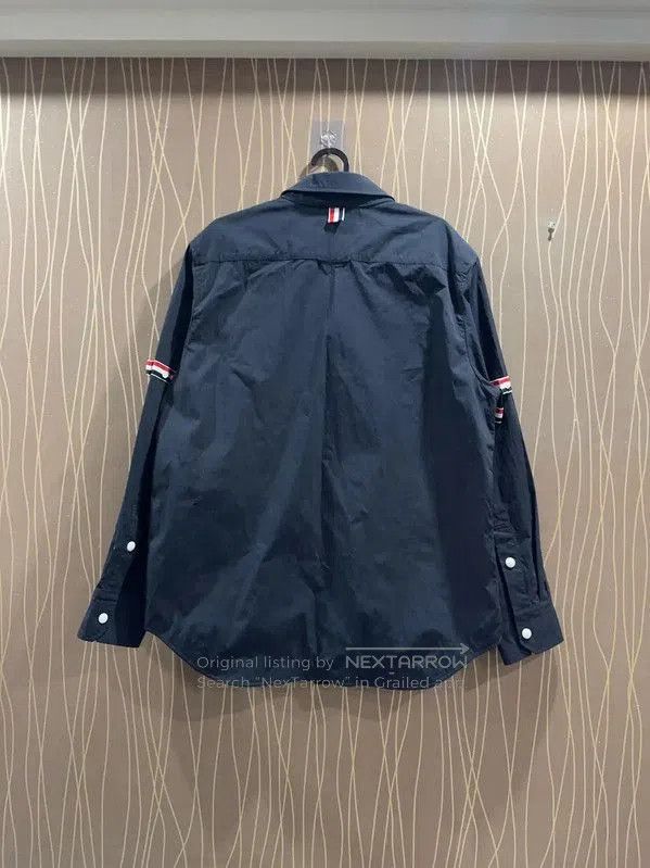 Thom Browne Thom Browne Navy Nylon Long Sleeve Shirt . Size US S / EU 44-46 / 1 - 2 Thumbnail