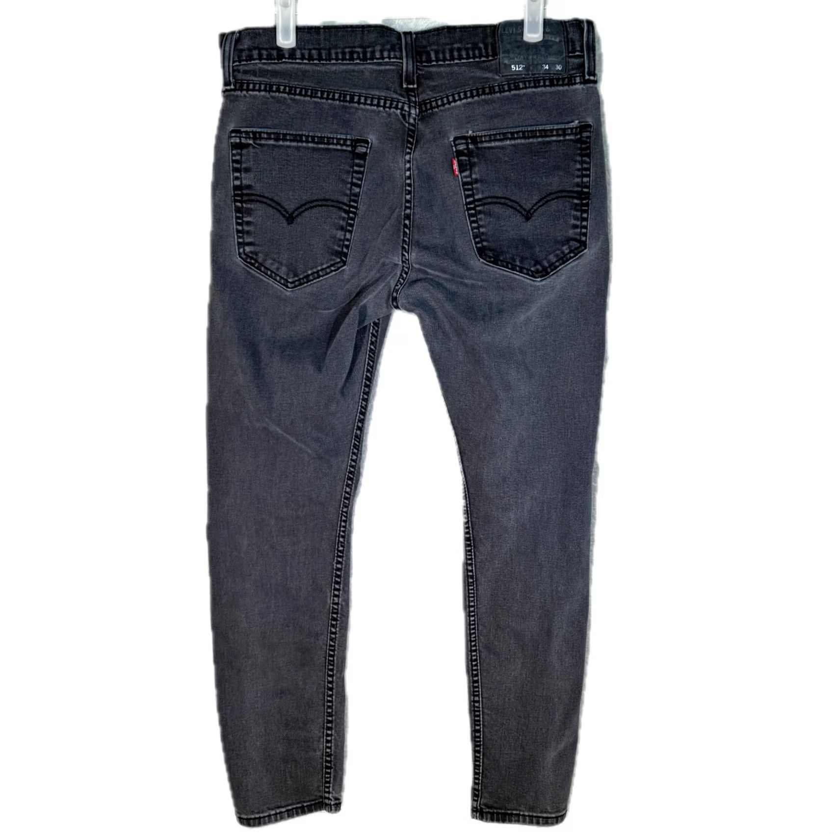 Levi's Levi’s 512 Jeans Men’s Slim Tapered 34x30 Black Denim Stretch Denim Fold Closure Zipper Fly 5-Pocket Design Regular Size Type Jeans Mens Size US 34 / EU 50 - 2 Thumbnail