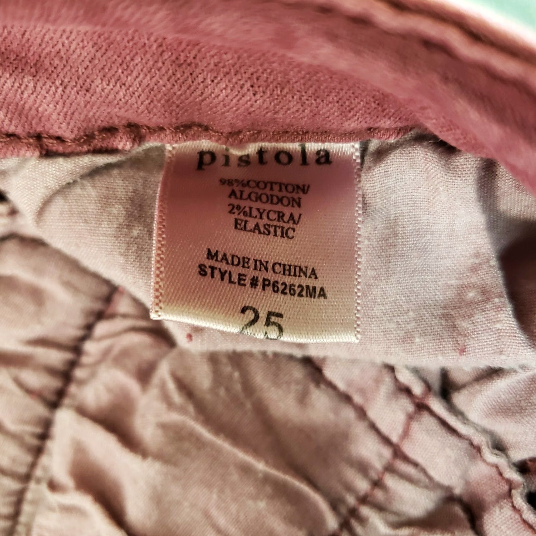 Pistola PISTOLA Womens Skinny Jeans Sz 25 Pink Mid Rise Ankle Zips Jeans Size 42" / US 20 - 6 Thumbnail