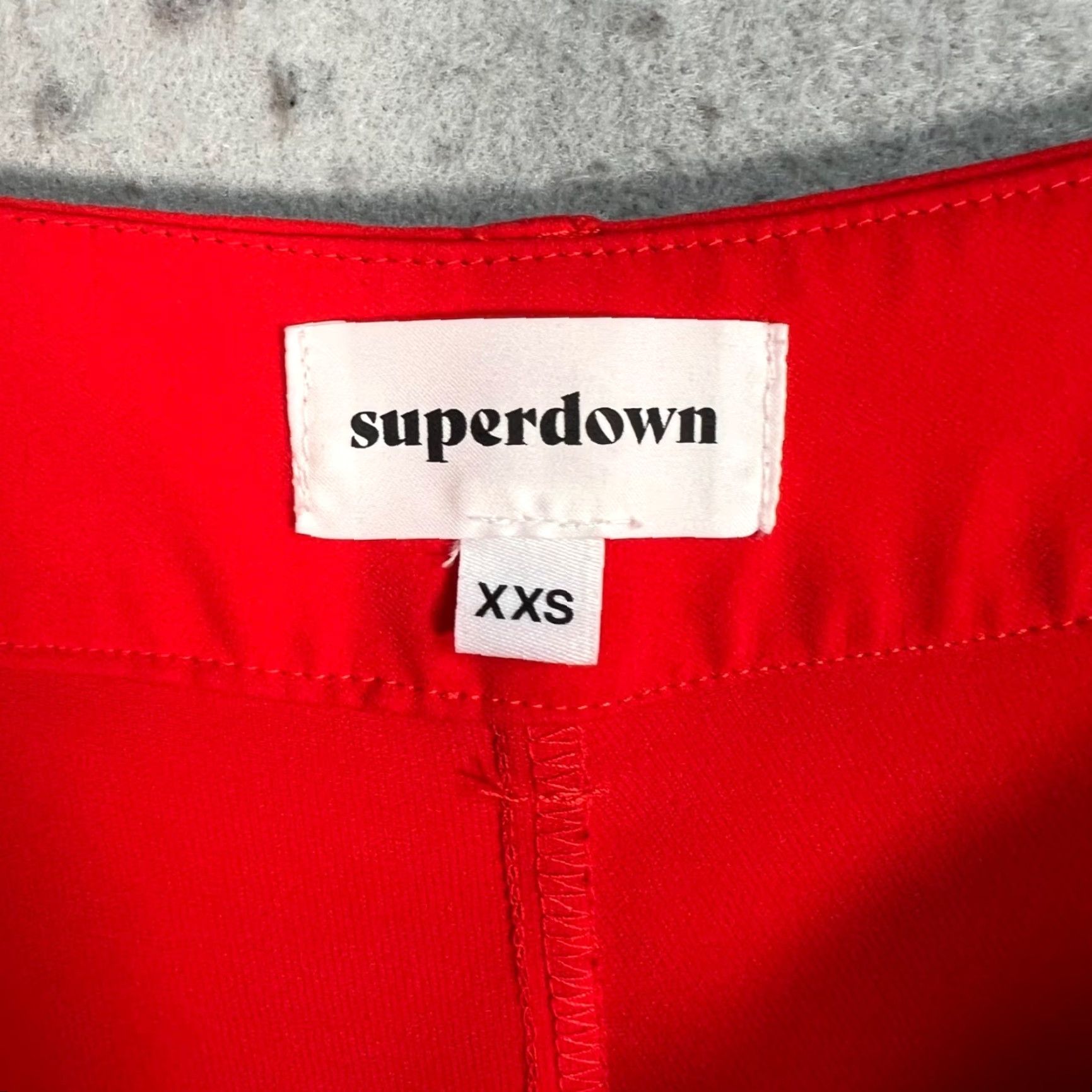 superdown Superdown Womens Size XXS Red Wide-Leg Trousers Pants Size 24" / US 00 / IT 34 - 3 Thumbnail