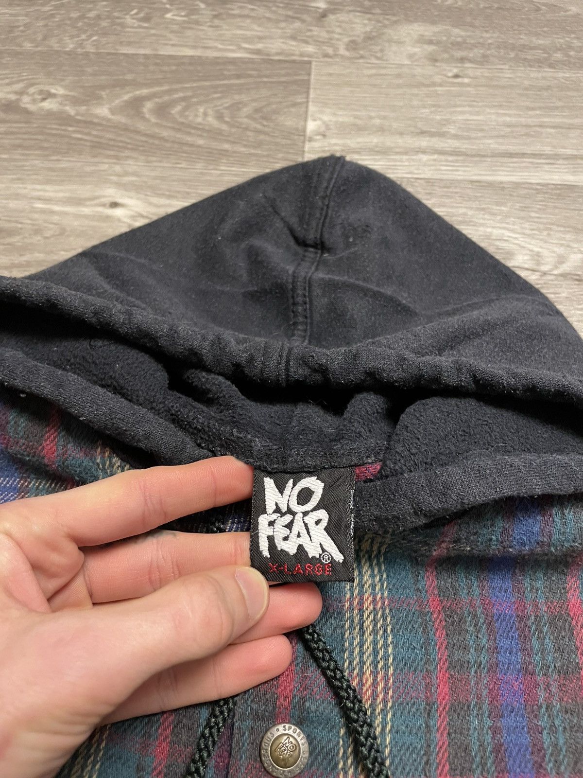 No Fear Vintage No Fear Plaid Flannel Shirt Anorak Pullover USA Size US XL / EU 56 / 4 - 10 Thumbnail