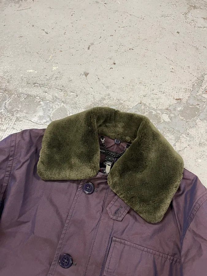 Marc Jacobs 2000s Marc Jacobs Fur Collar Purple Long Cargo Coat Size US M / EU 48-50 / 2 - 5 Thumbnail