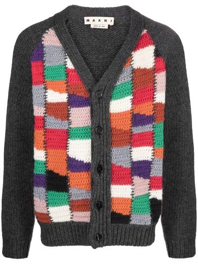 Marni Marni Multicolor Crochet Chunky Wool Cardigan Size US L / EU 52-54 / 3 - 1 Thumbnail
