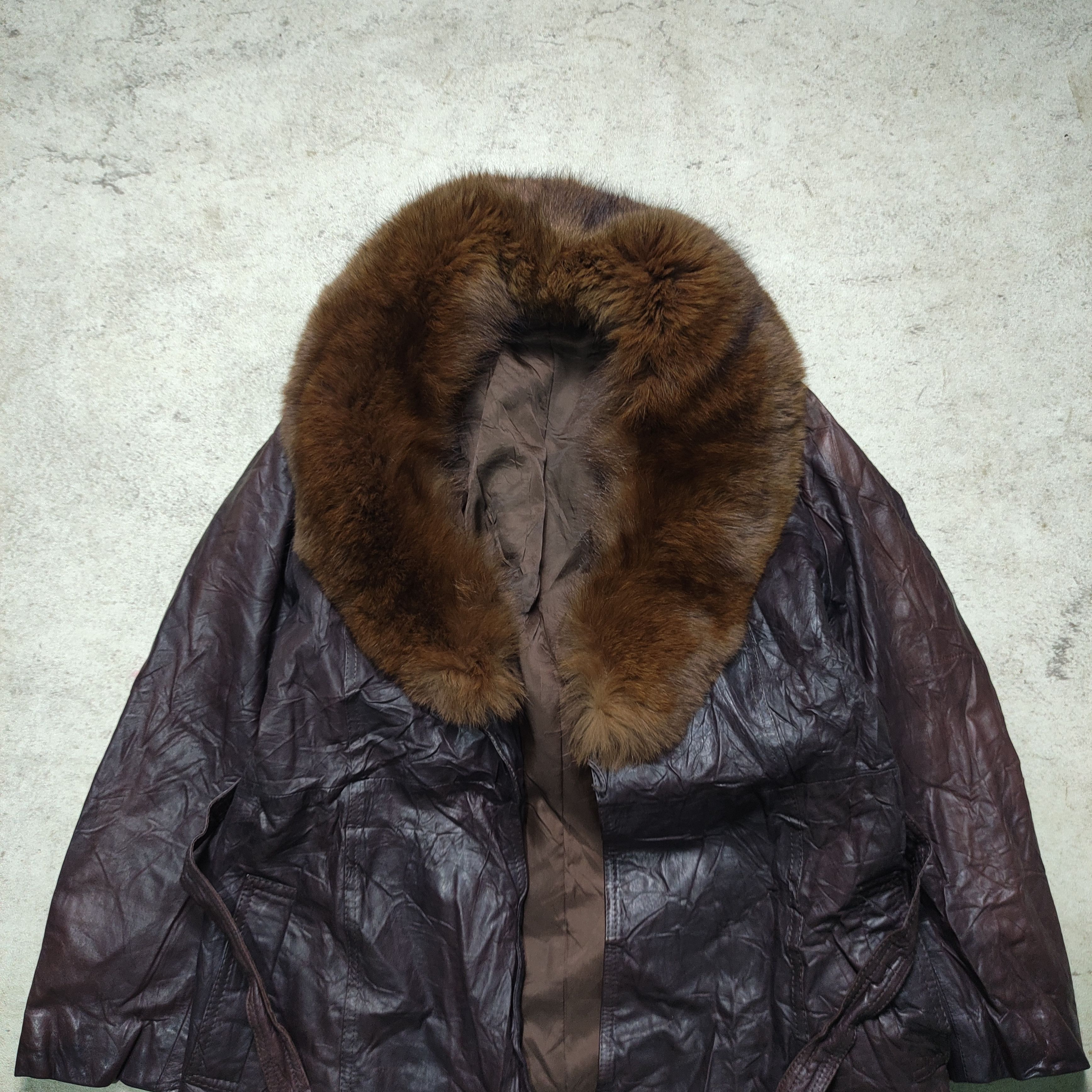 Japanese Brand Vintage 80s/90s Leather Fur Coat – Japanese Brand Size M / US 6-8 / IT 42-44 - 3 Thumbnail