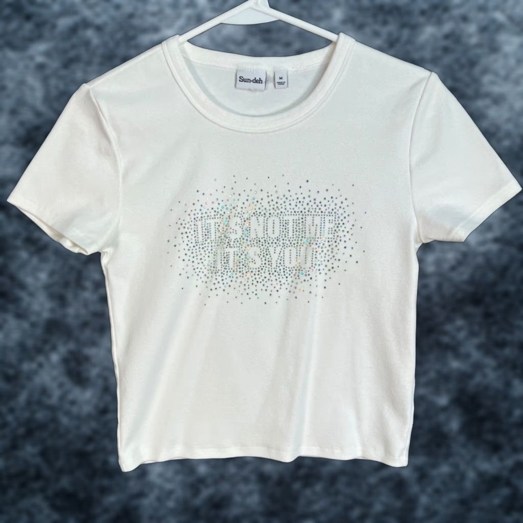 Vintage VINTAGE Sun-Deh Artizia Womens T-Shirt Medium Rhinestone Its Not Me Its You Size M / US 6-8 / IT 42-44 - 1 Thumbnail