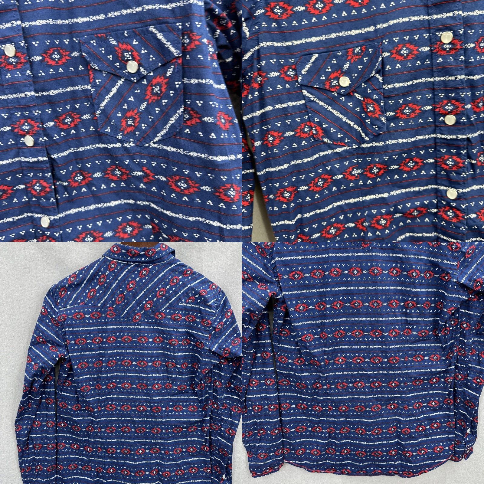 Vintage Panhandle Slim Western Shirt Womens Small Blue Aztec Cowgirl Snap Closure Casual Size S / US 4 / IT 40 - 8 Thumbnail