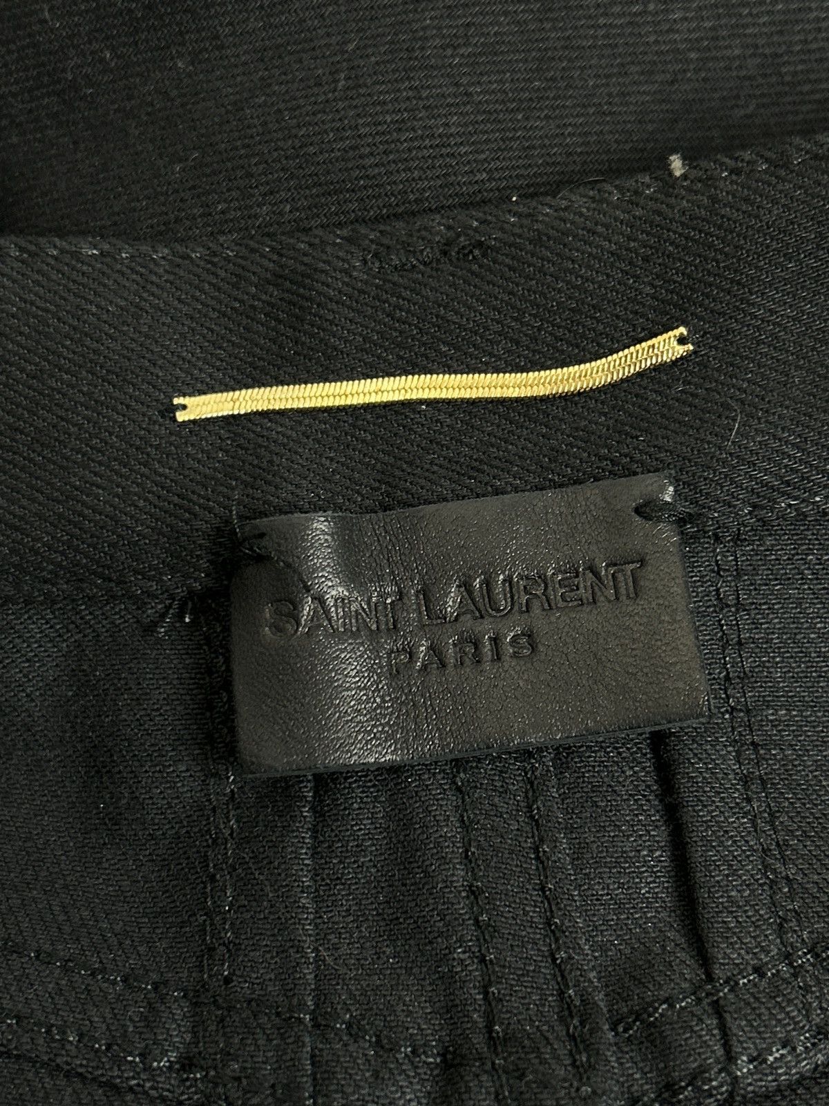 Saint Laurent Paris NWT Saint Laurent YSL Denim Zipper AW15 Skirt Hedi Black 27 Size 27" / US 4 / IT 40 - 12 Thumbnail