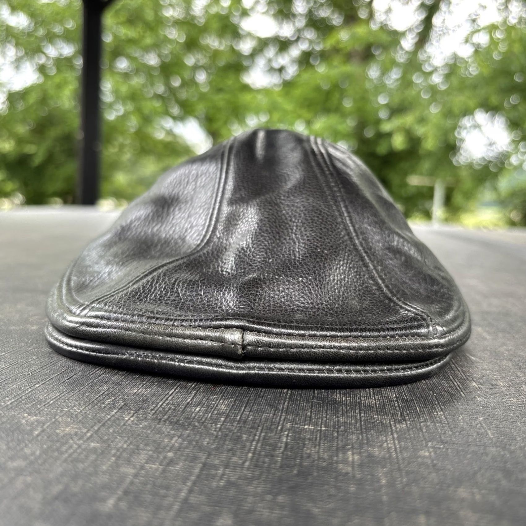 Vintage VINTAGE Easyriders Newsboy Cap Leather Black L/XL Men USA Cap Size ONE SIZE - 6 Thumbnail